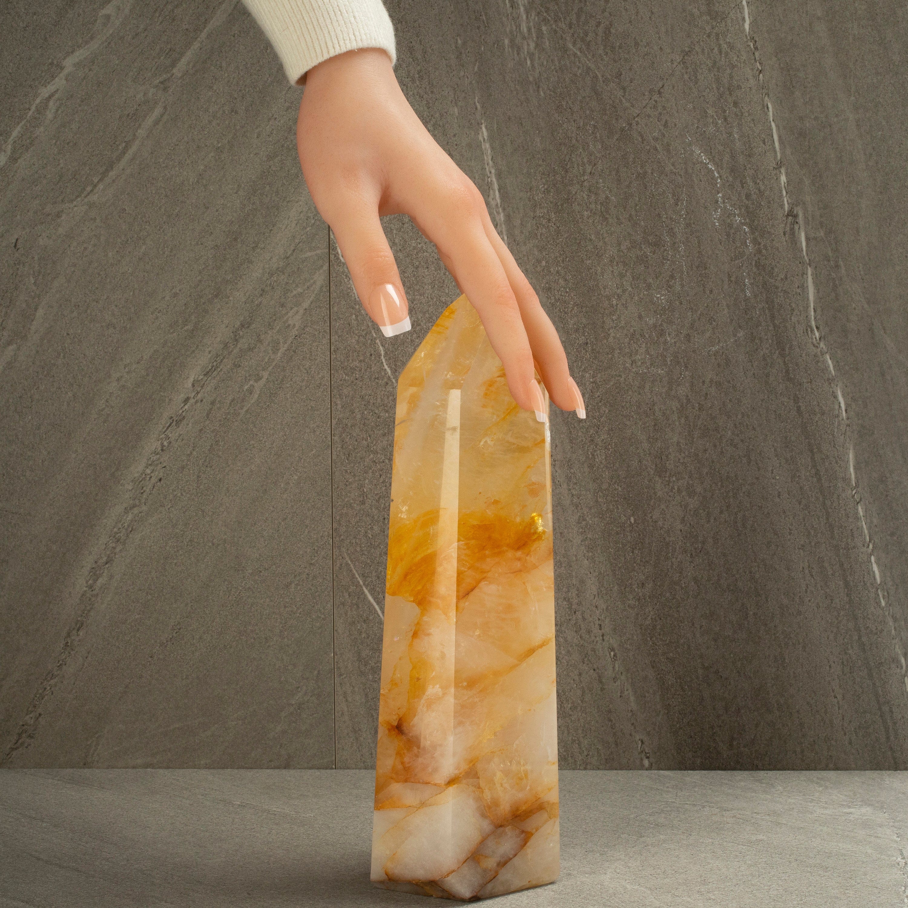 Kalifano Golden Healer Golden Healer Hematoid Quartz Obelisk from Brazil - 10" / 1,975 grams HQ2000.003