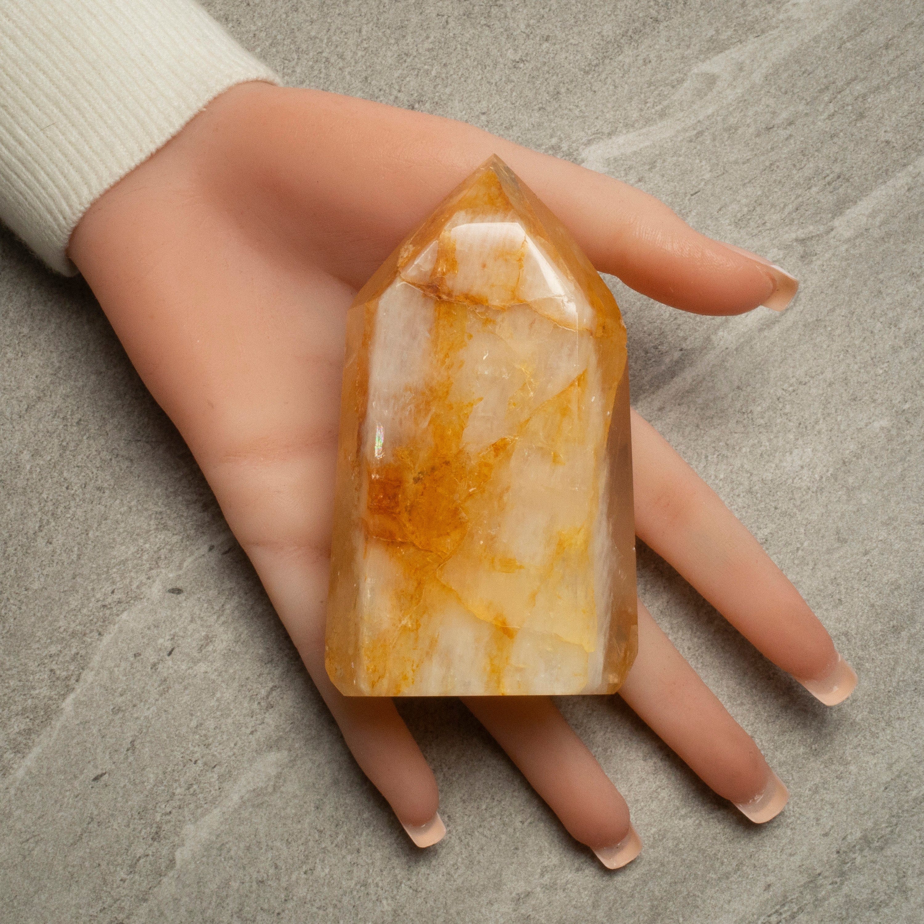 Kalifano Golden Healer Golden Healer Hematoid Quartz Obelisk from Brazil - 300 - 399 grams HQ400