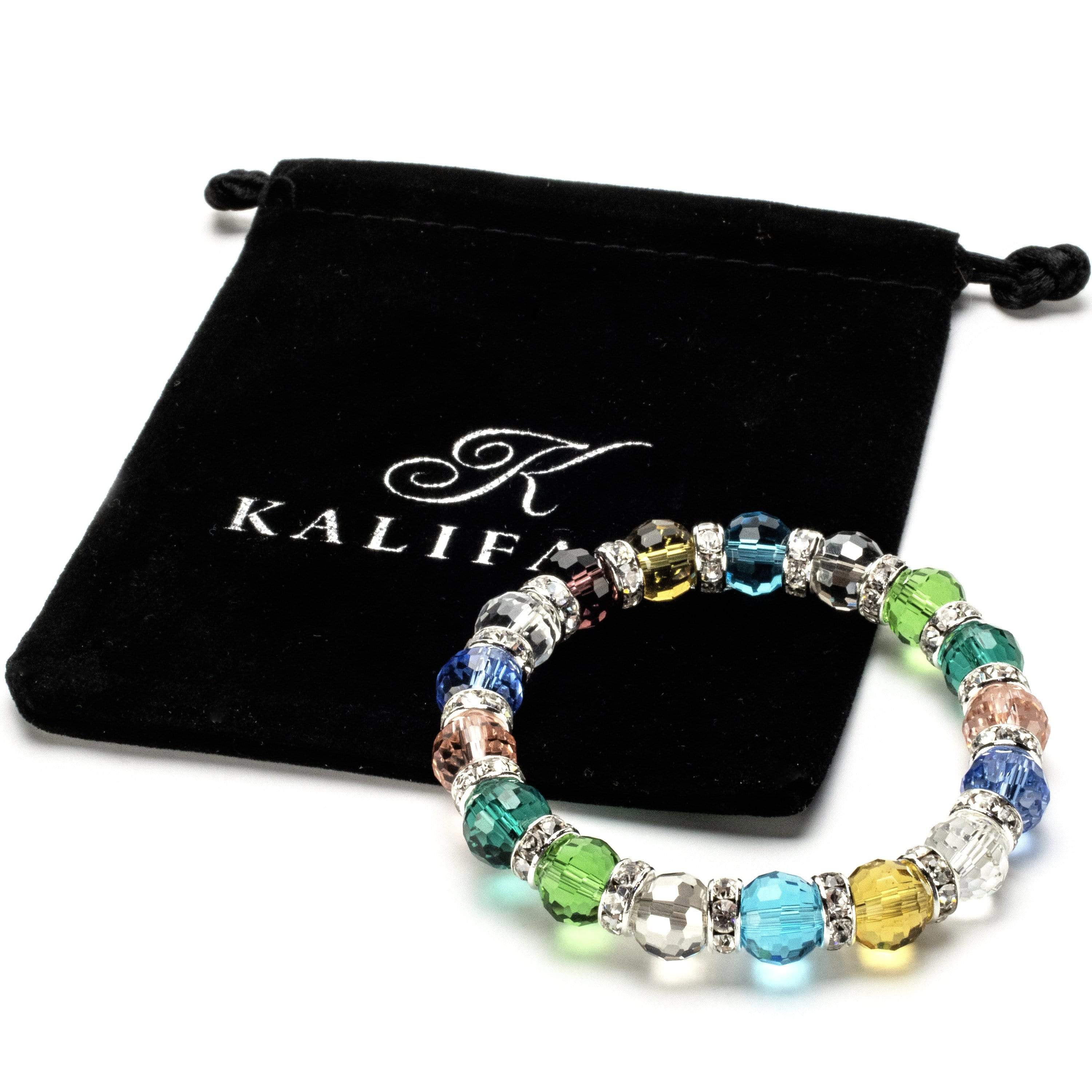 Kalifano Gorgeous Glass Jewelry BLUE-BGG-31 - Gorgeous Glass Bracelet - Multicolored BLUE-BGG-31