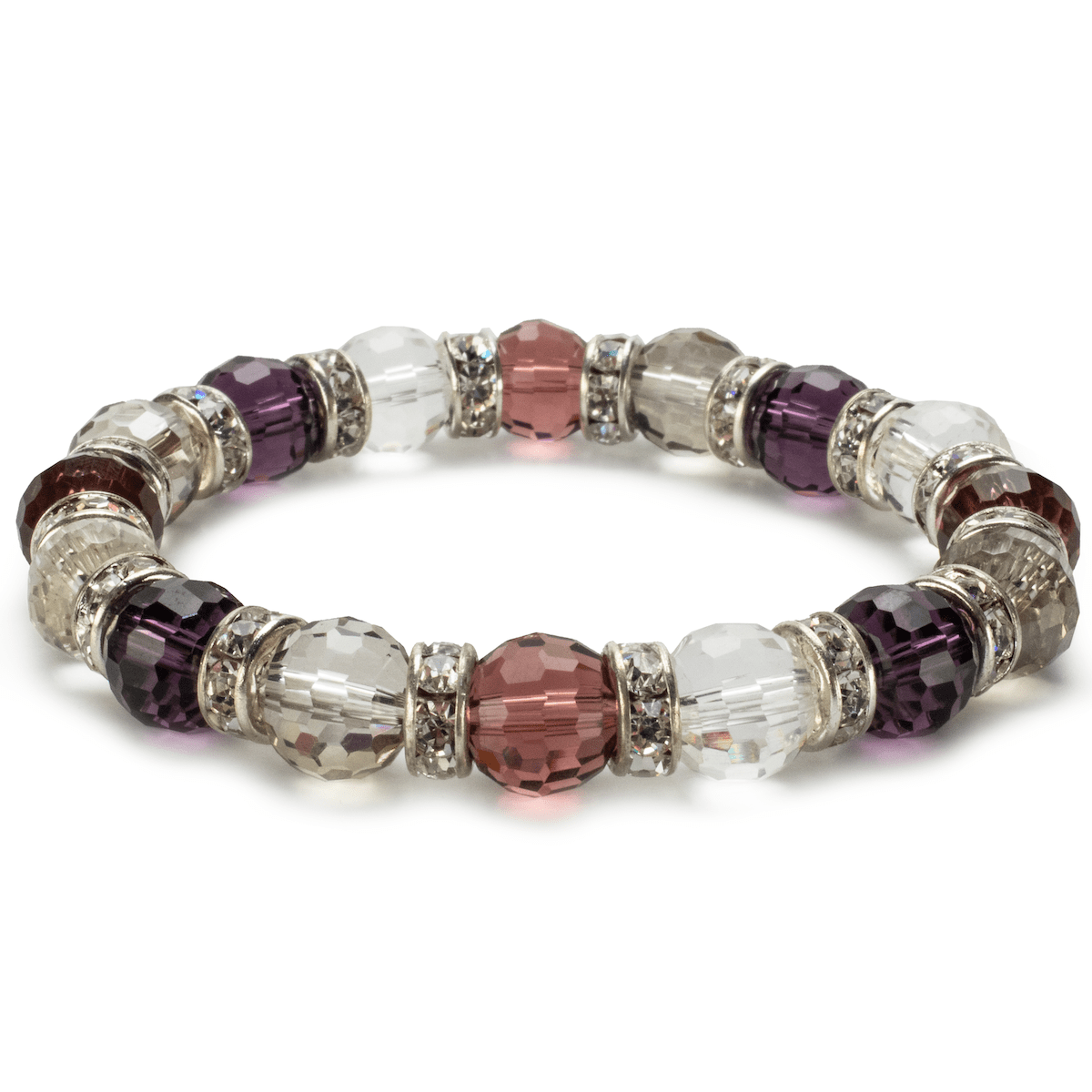 Kalifano Gorgeous Glass Jewelry Multicolored Gorgeous Glass Bracelet with Cubic Zirconia Crystals BLUE-BGG-N07