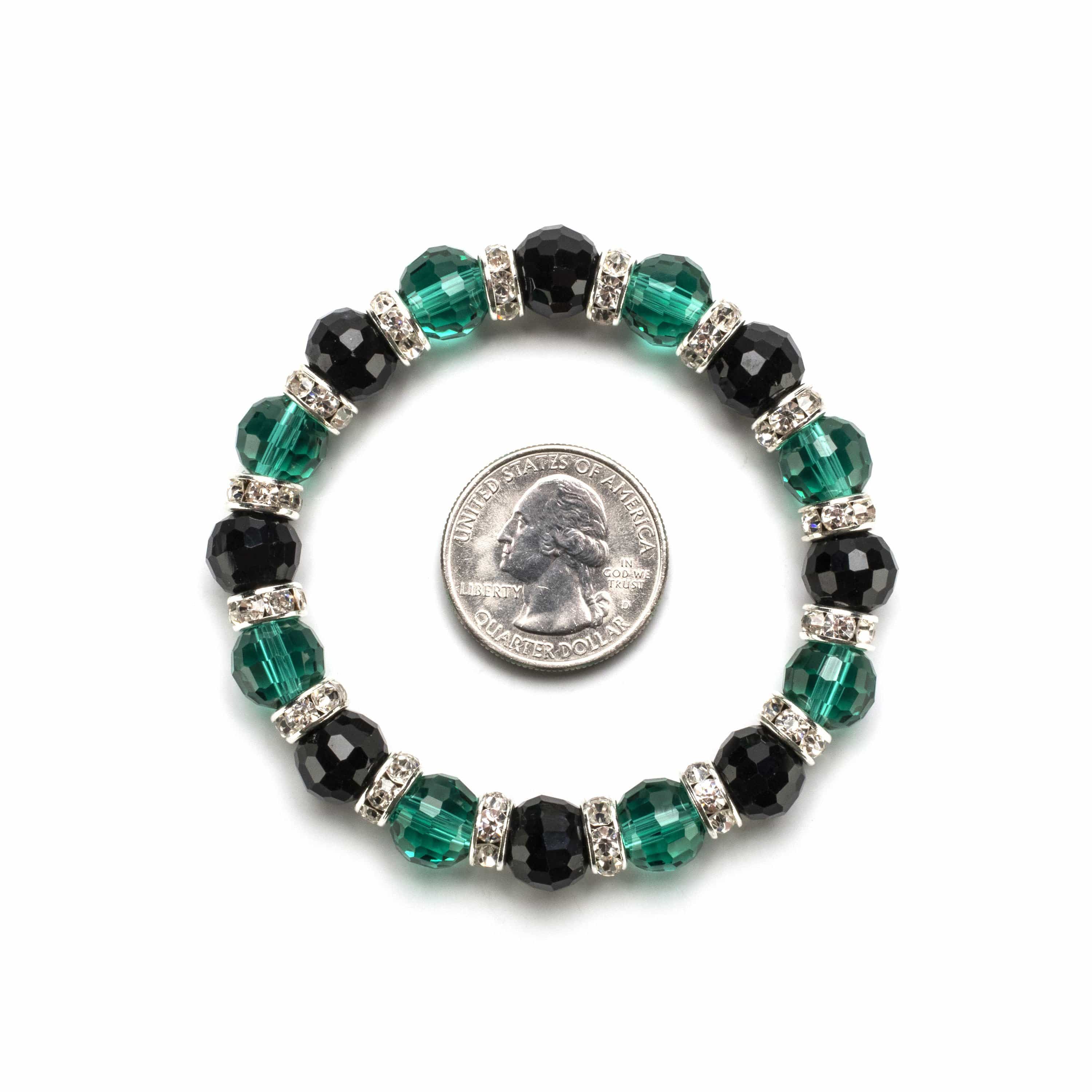 Kalifano Gorgeous Glass Jewelry Multicolored Gorgeous Glass Bracelet with Cubic Zirconia Crystals BLUE-BGG-N18