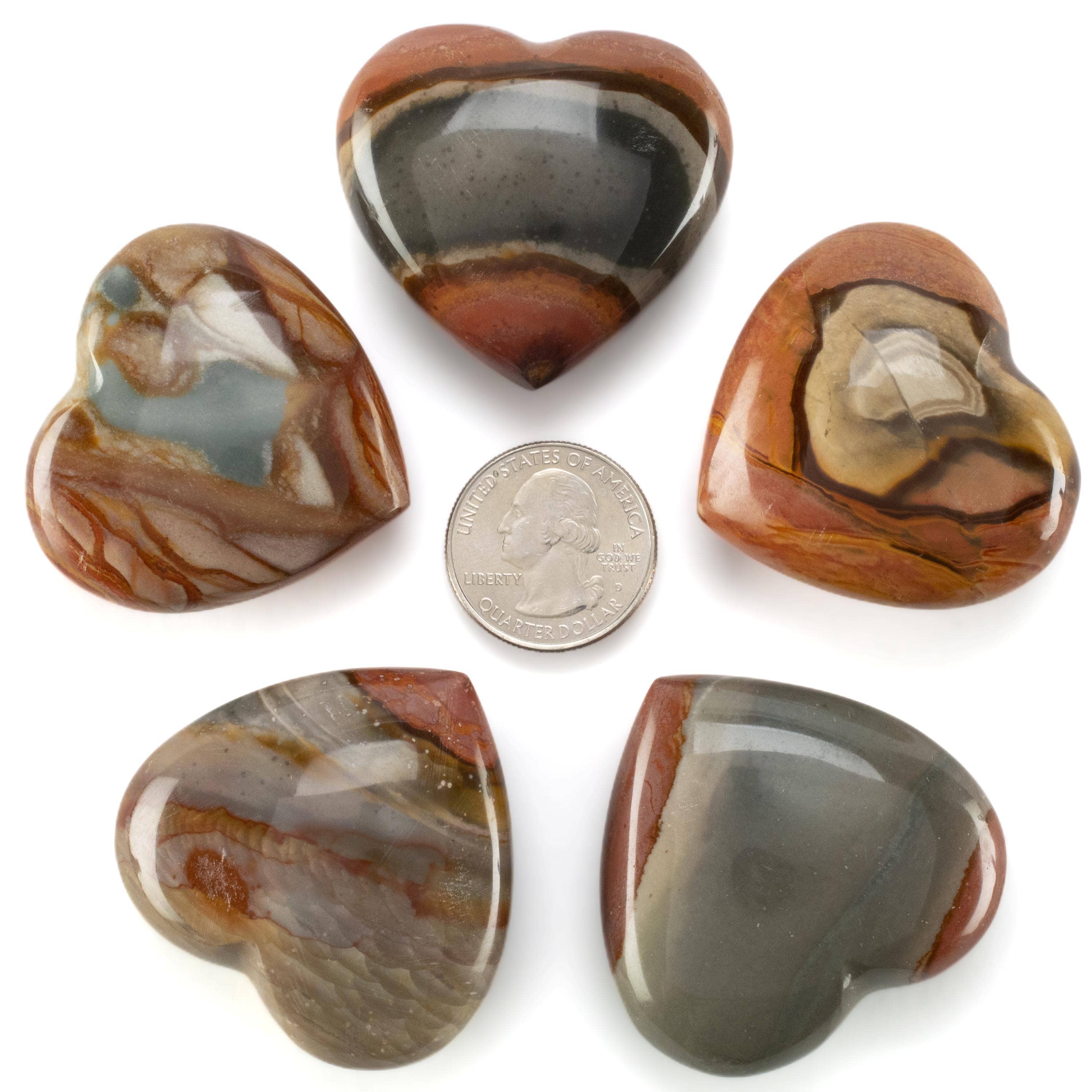 KALIFANO Jasper Polychrome Jasper Gemstone Heart Carving 2" GH40-PL