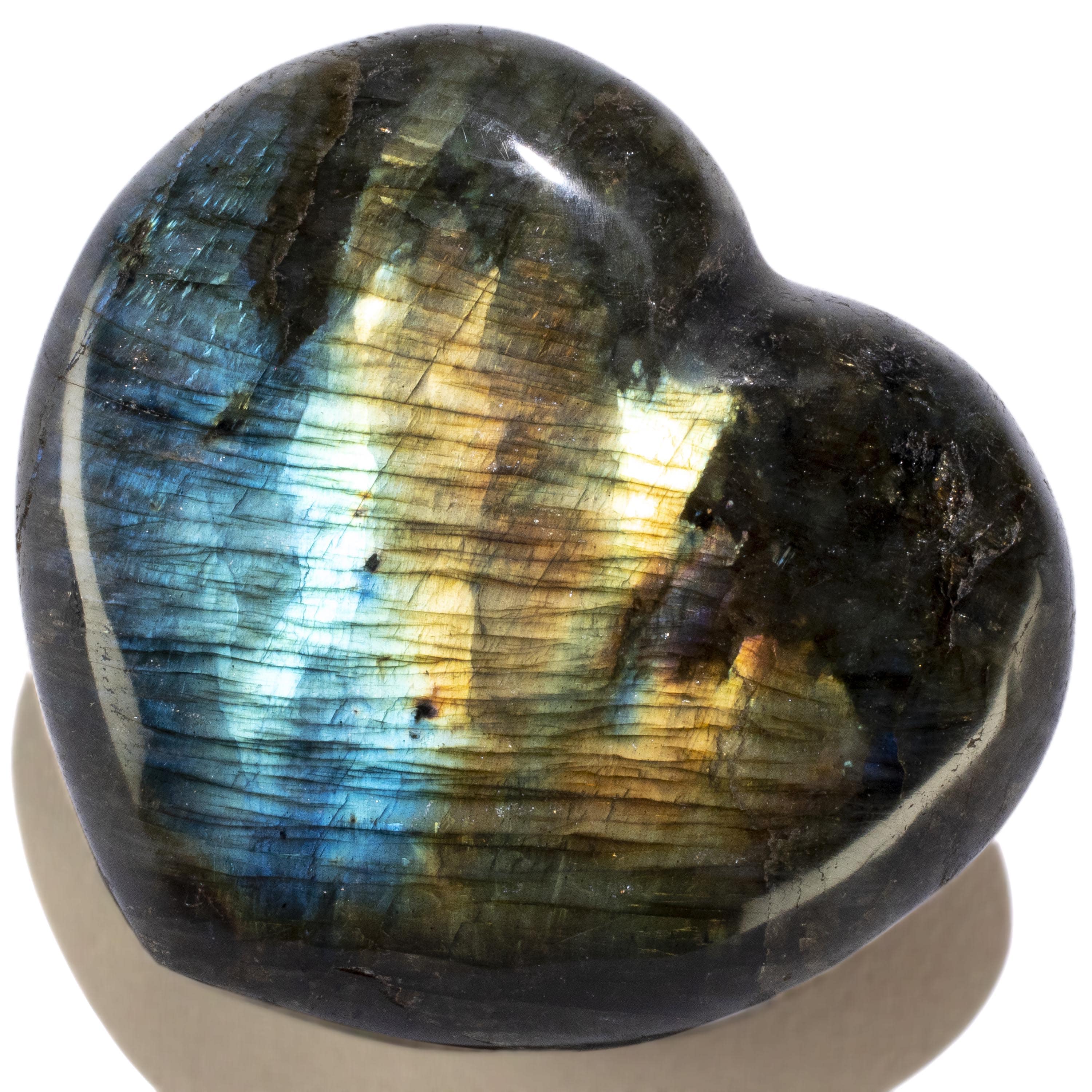 KALIFANO Labradorite Labradorite Gemstone Heart Carving 300g / 3.5in. GH300-LB