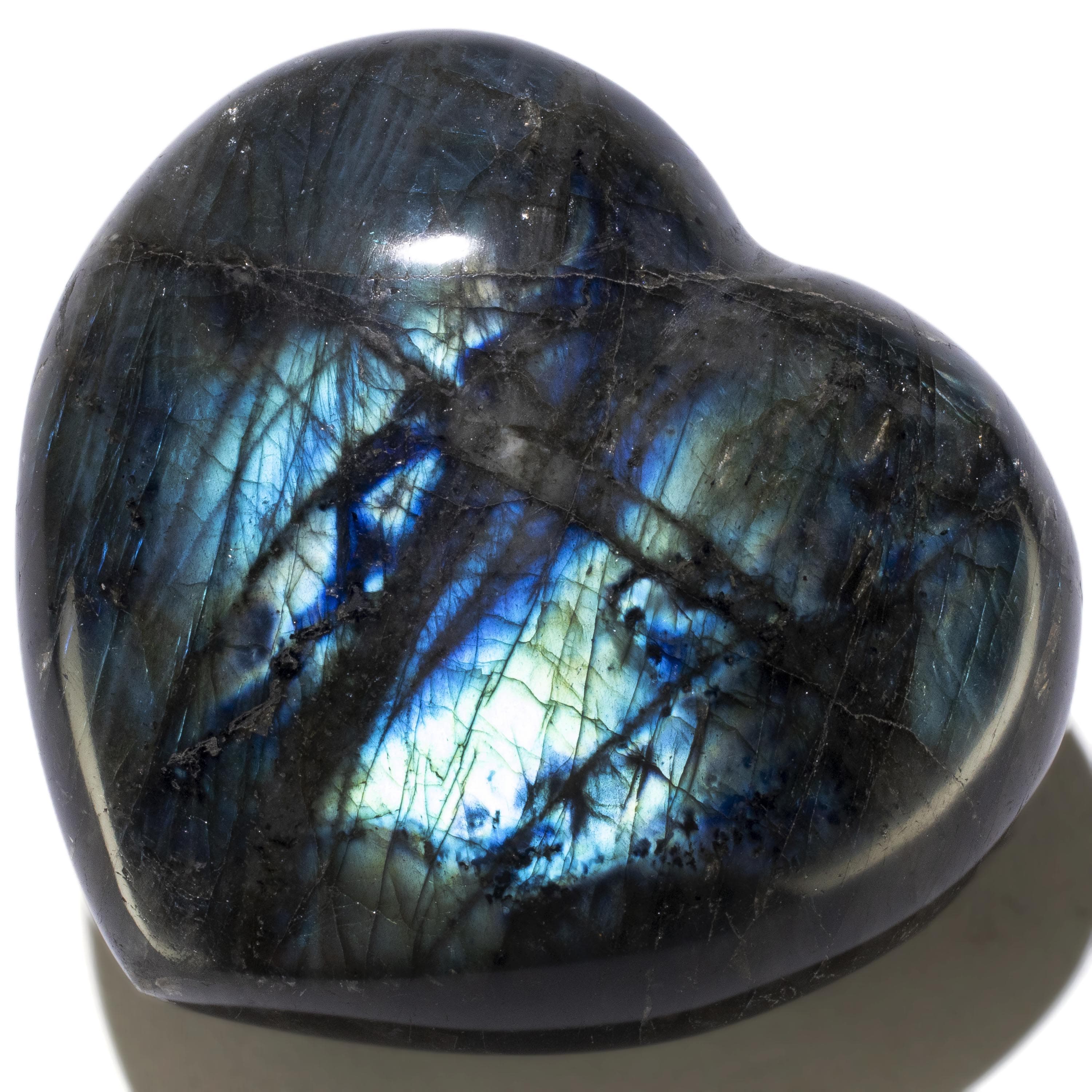 KALIFANO Labradorite Labradorite Gemstone Heart Carving 460g / 4in. GH400-LB