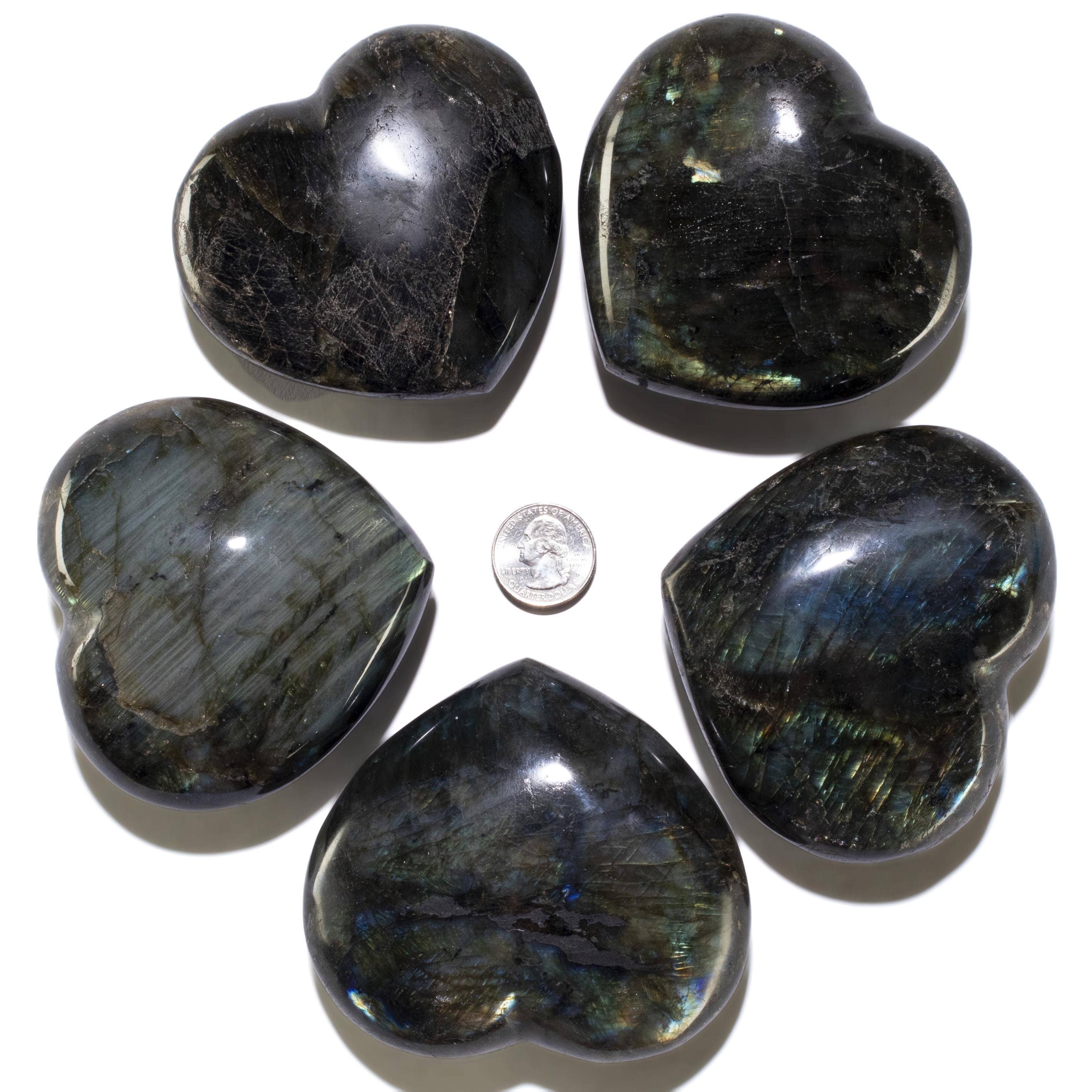 KALIFANO Labradorite Labradorite Gemstone Heart Carving 560g / 4.5in. GH500-LB