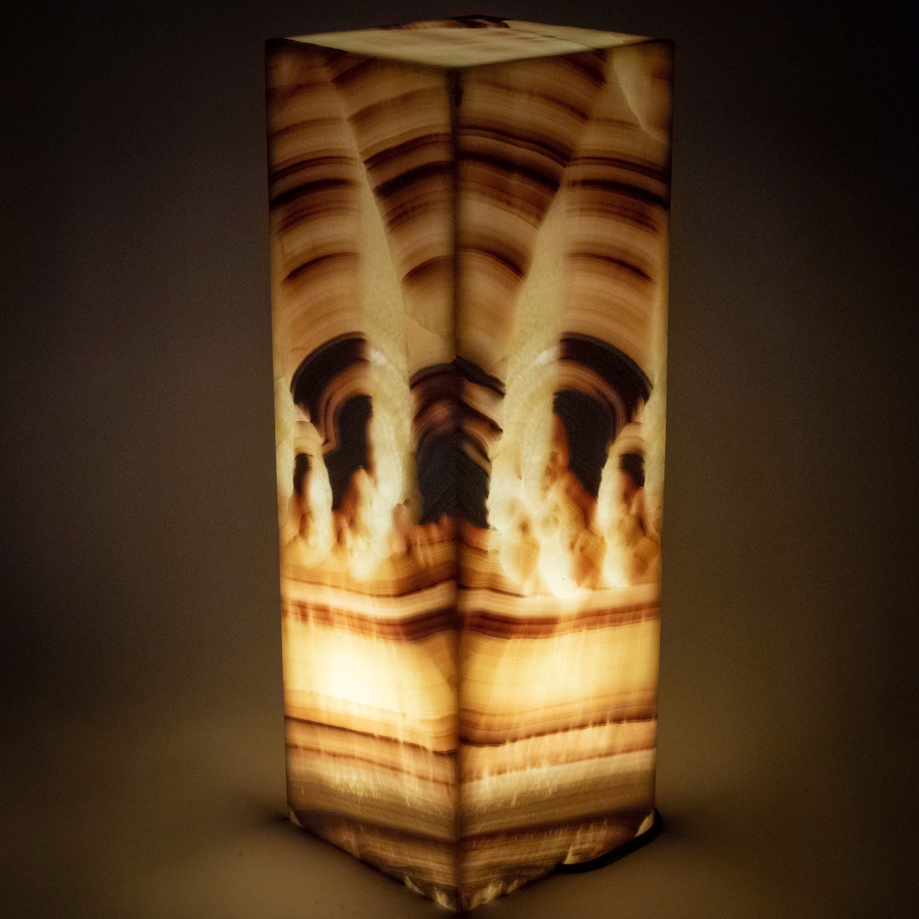 Kalifano Light Towers Natural Golden Honey Onyx Lamp Light Tower - 24" tall LT60X20.001