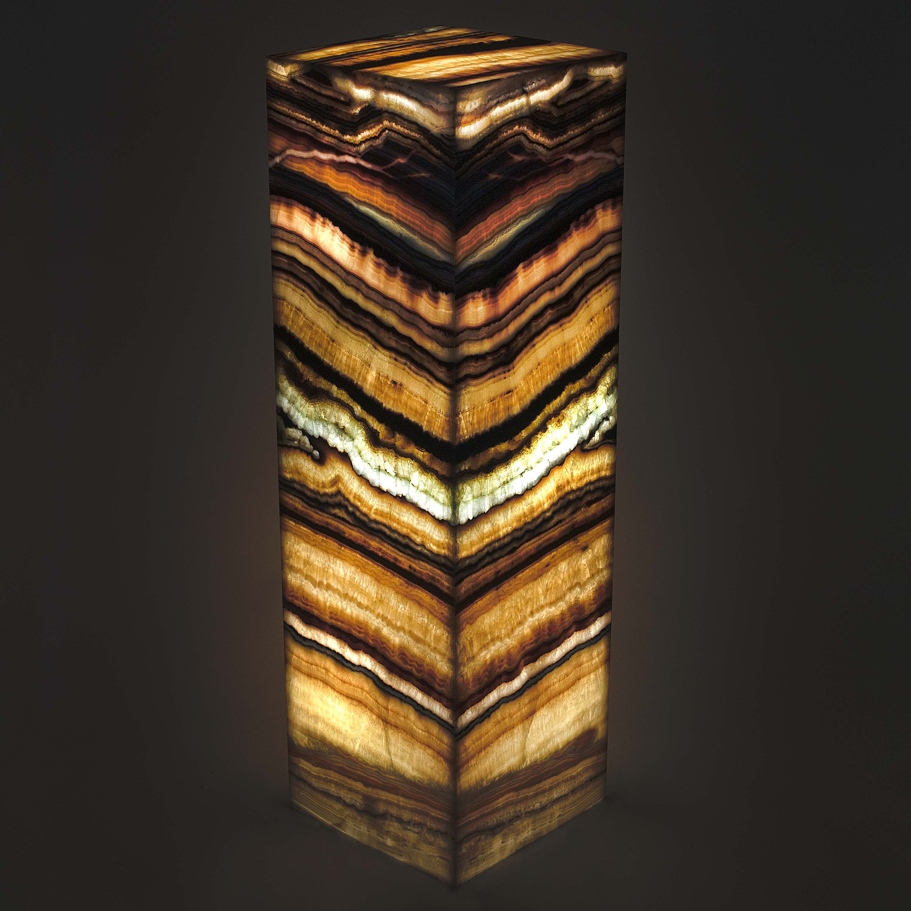 Kalifano Light Towers Natural Multi Aqua Onyx Lamp Light Tower from Mexico - 40" tall LT10030-AQ.001