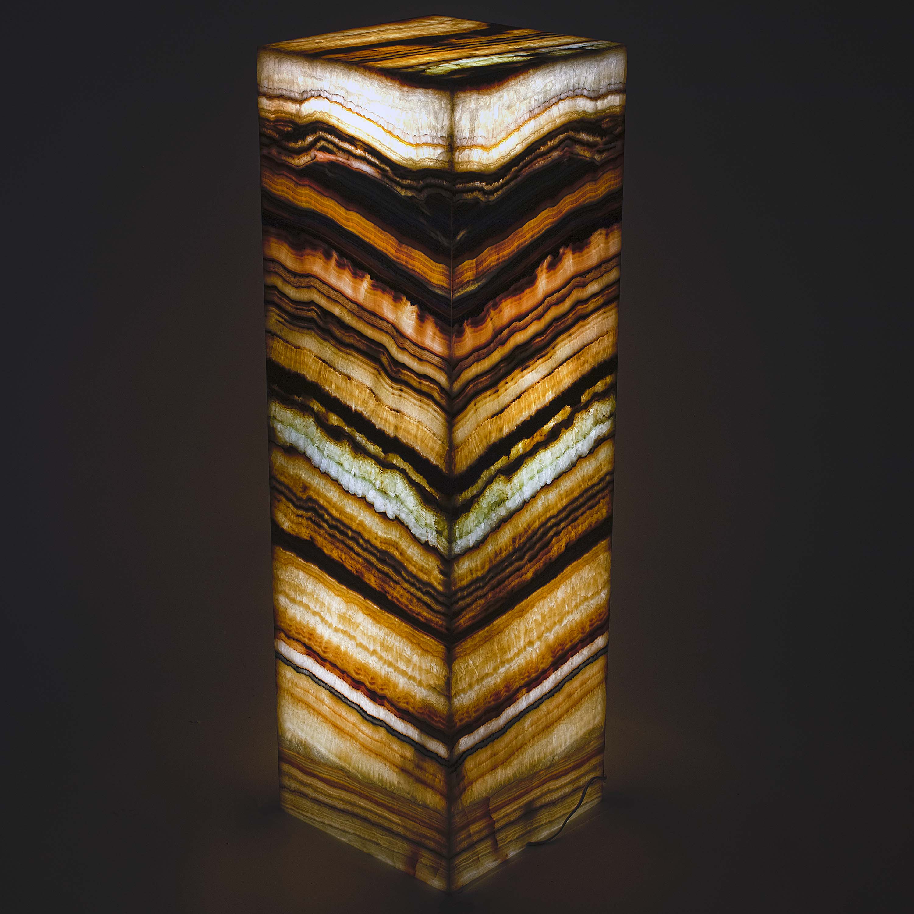 Kalifano Light Towers Natural Multi Aqua Onyx Lamp Light Tower from Mexico - 40" tall LT10030-AQ.002