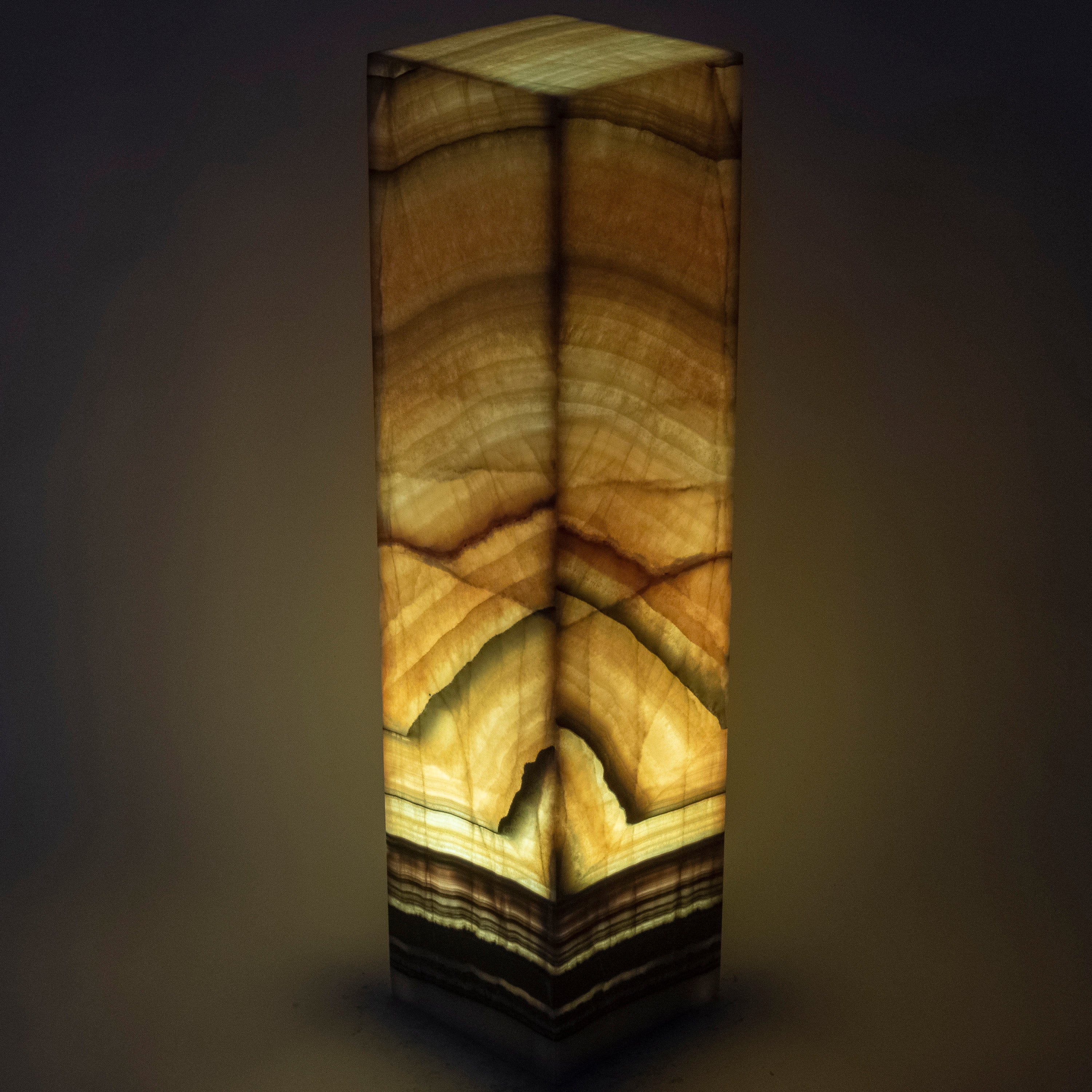 Kalifano Light Towers Natural Onyx Lamp Light Tower 32" tall LT80X20.004