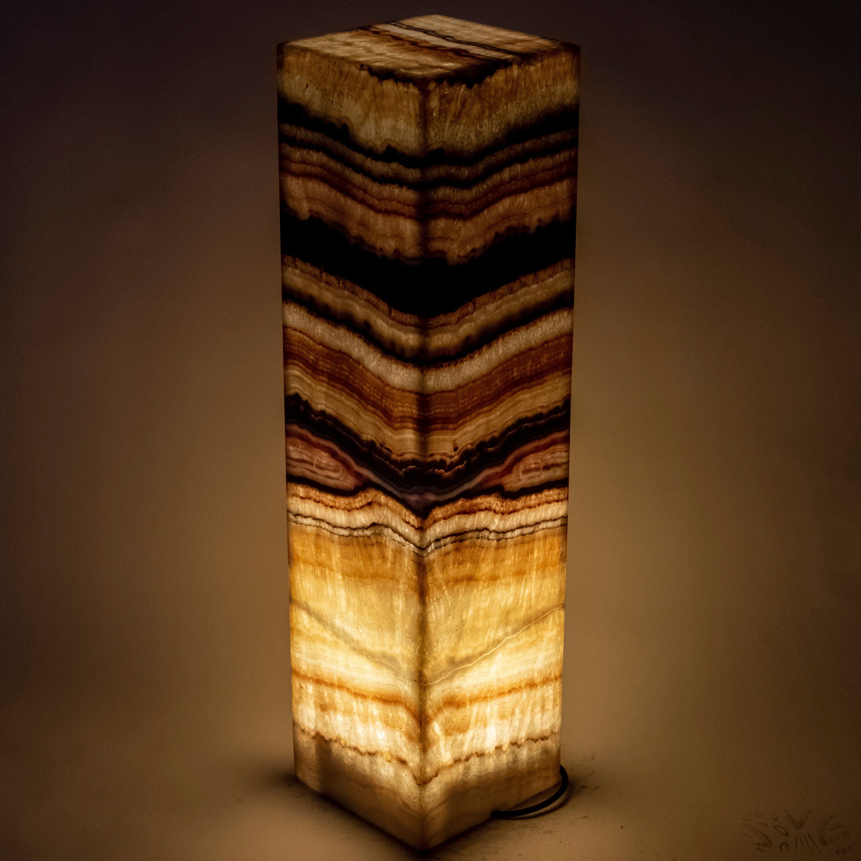 Kalifano Light Towers Natural Onyx Lamp Light Tower 32" tall LT80X20.005