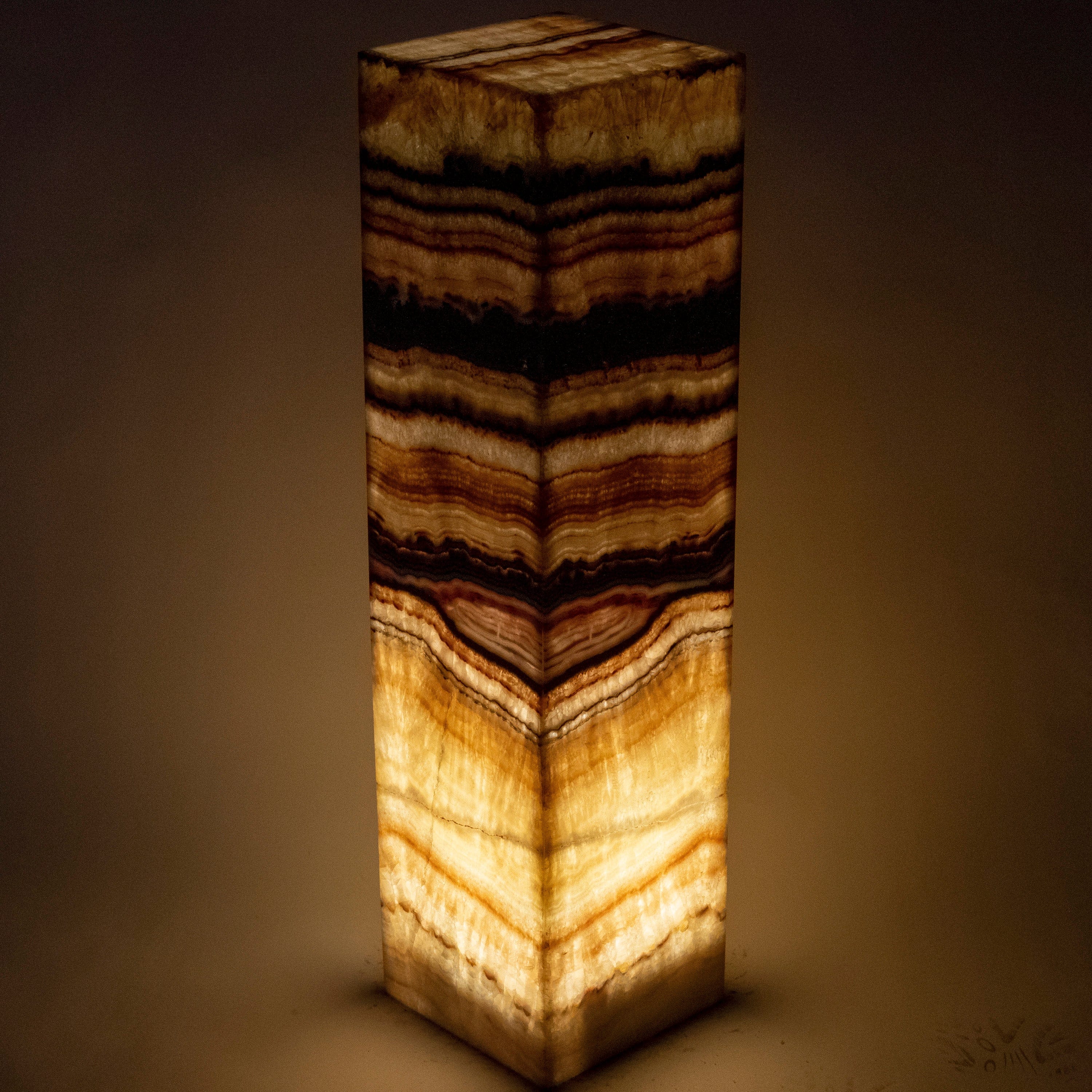 Kalifano Light Towers Natural Onyx Lamp Light Tower 32" tall LT80X20.005