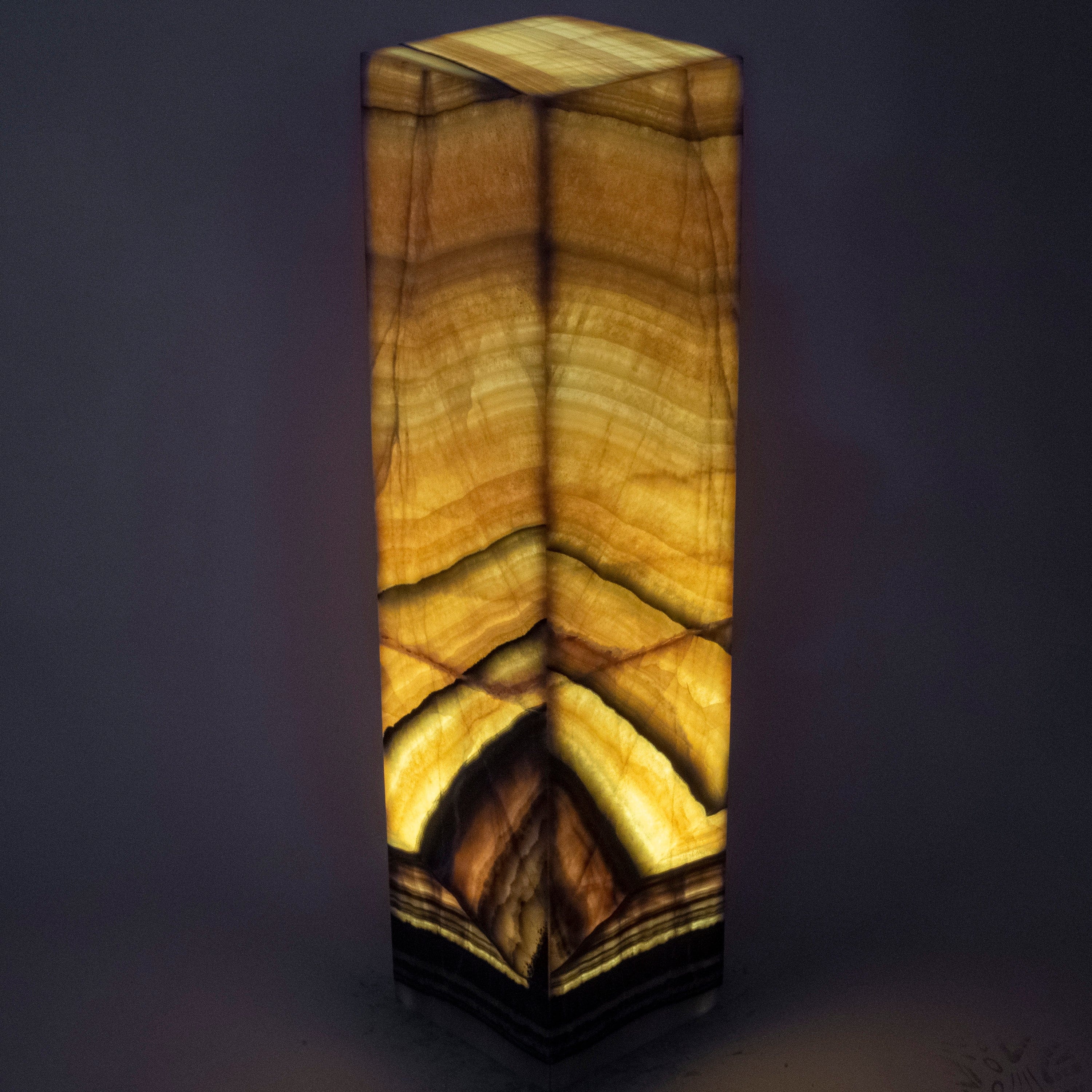 Kalifano Light Towers Natural Onyx Lamp Light Tower 32" tall LT80X20.006