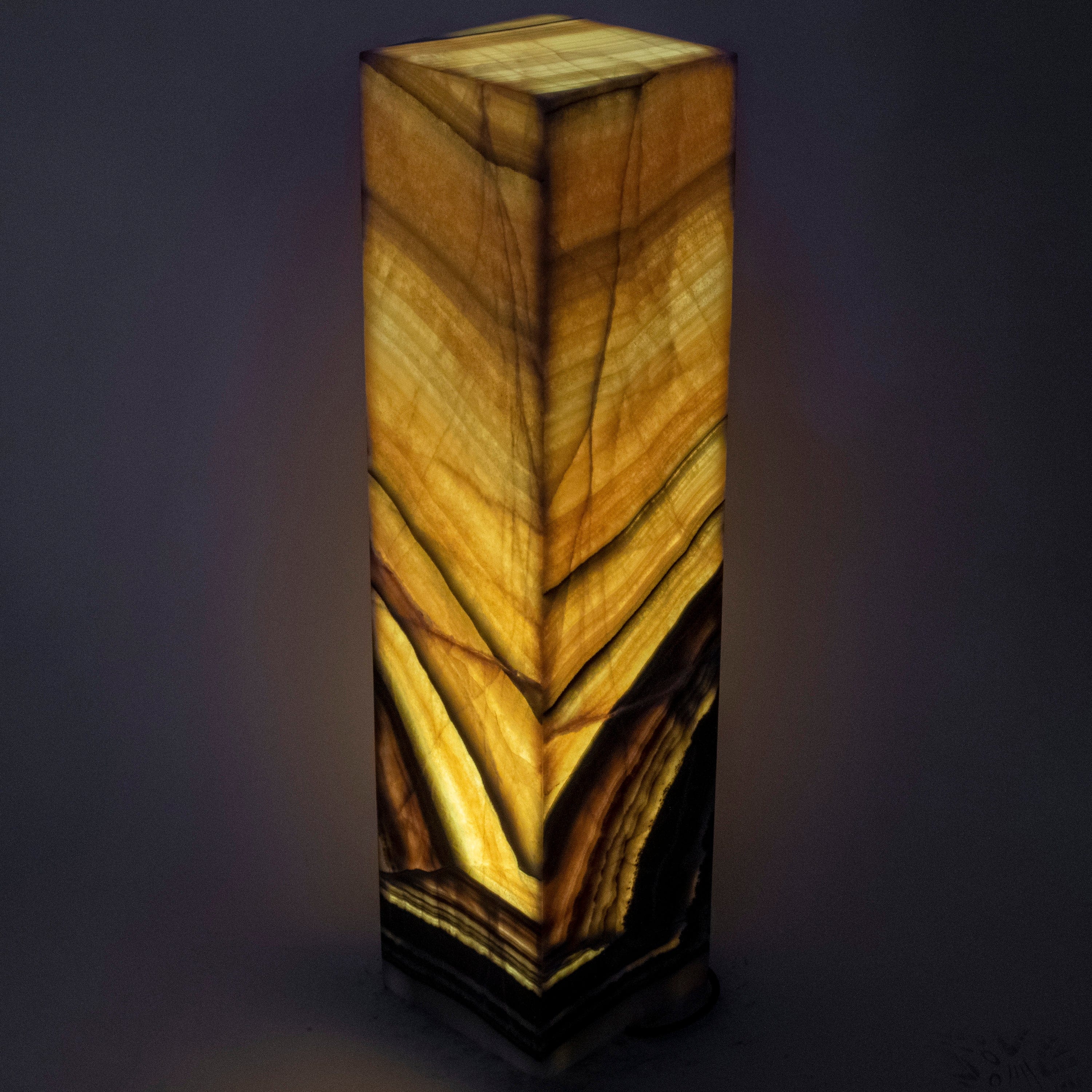 Kalifano Light Towers Natural Onyx Lamp Light Tower 32" tall LT80X20.006