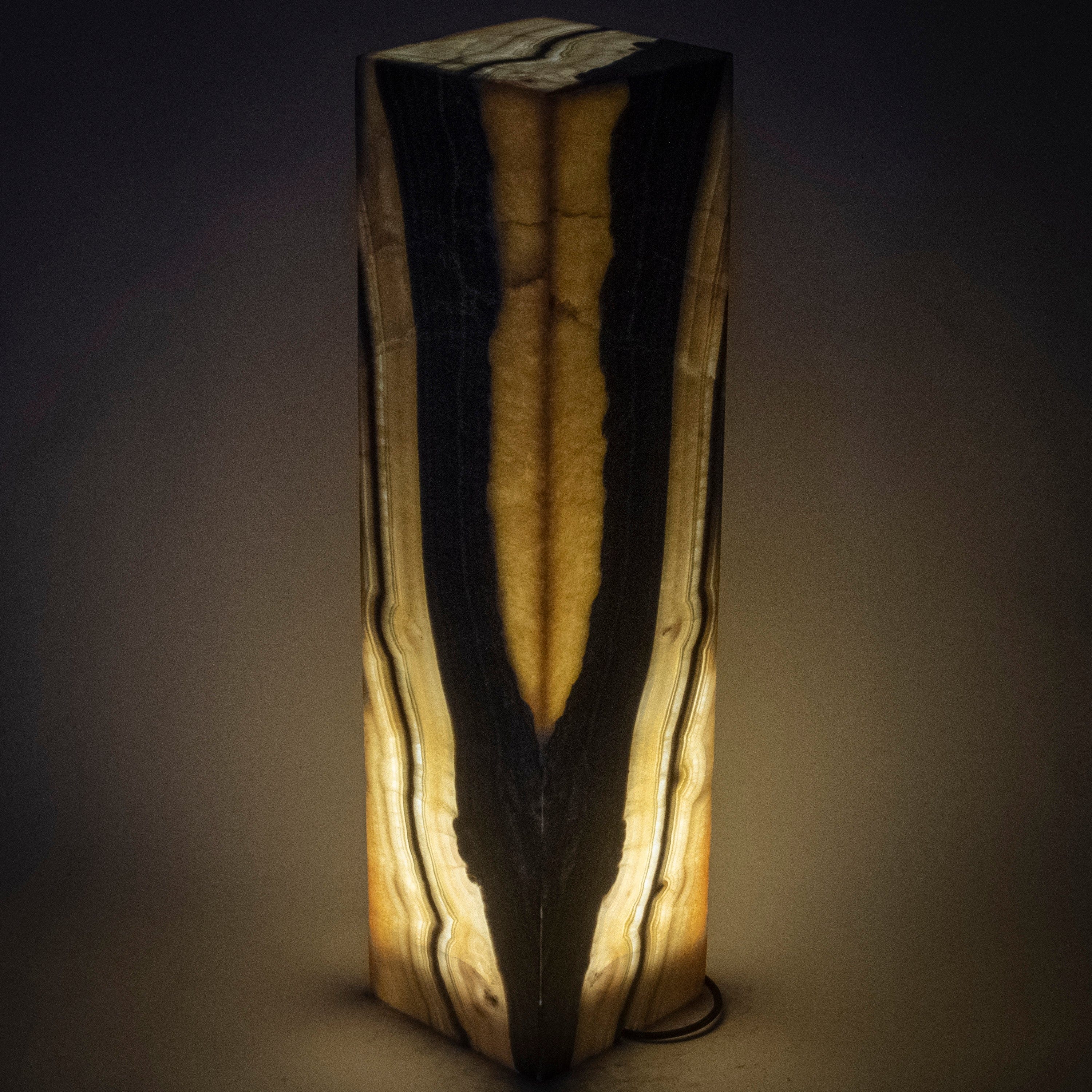 Kalifano Light Towers Natural Onyx Lamp Light Tower 32" tall LT80X20.007