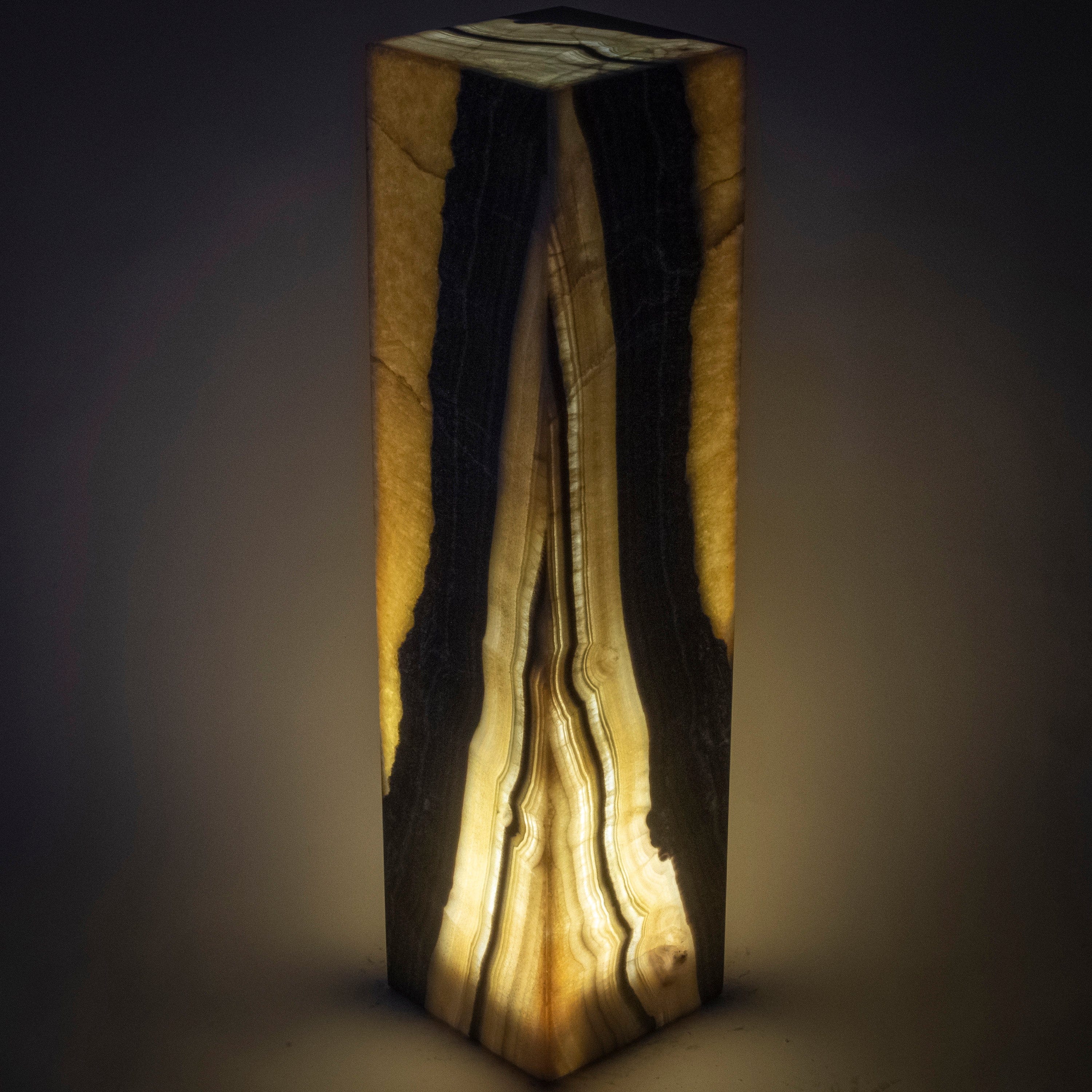 Kalifano Light Towers Natural Onyx Lamp Light Tower 32" tall LT80X20.007