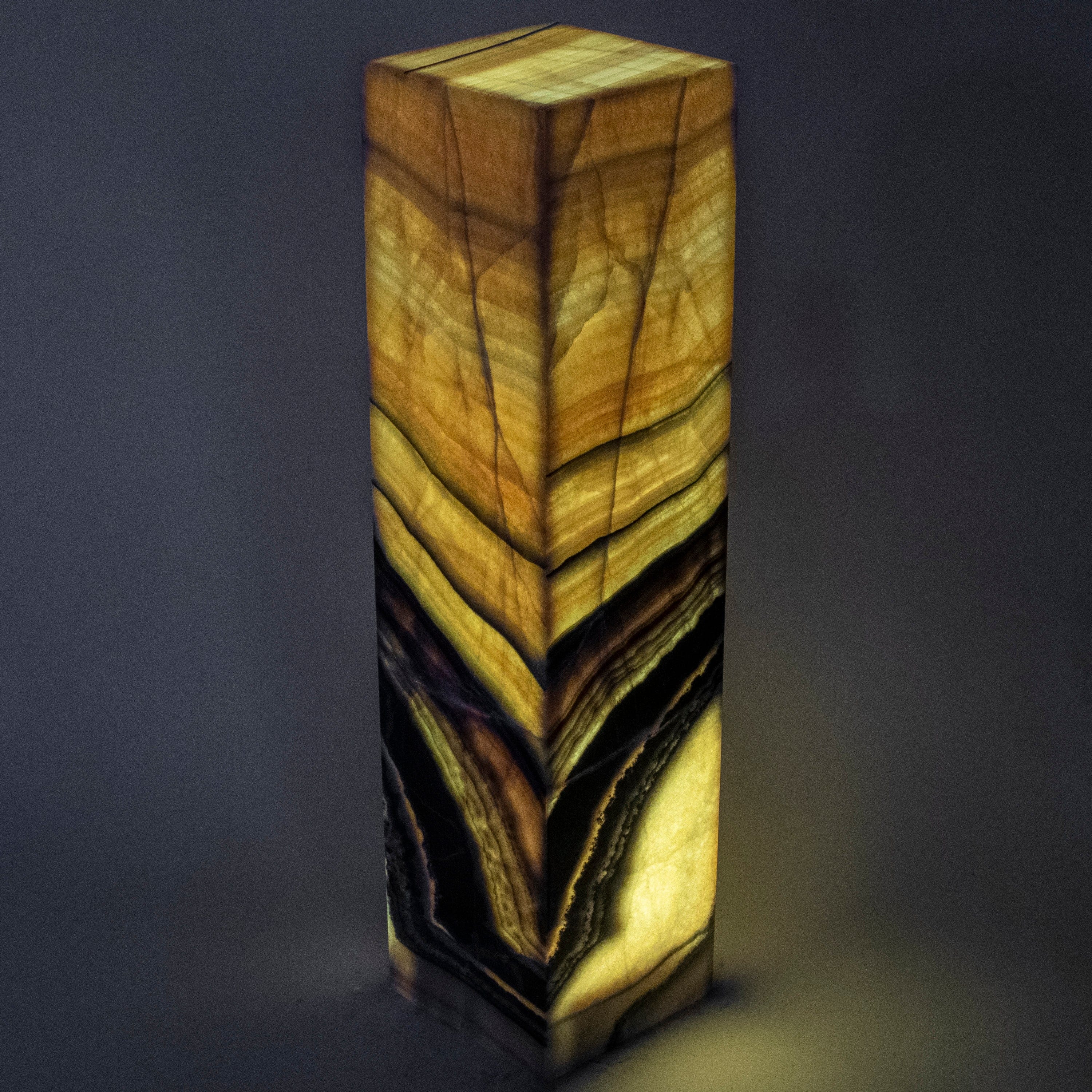 Kalifano Light Towers Natural Onyx Lamp Light Tower 32" tall LT80X20.011