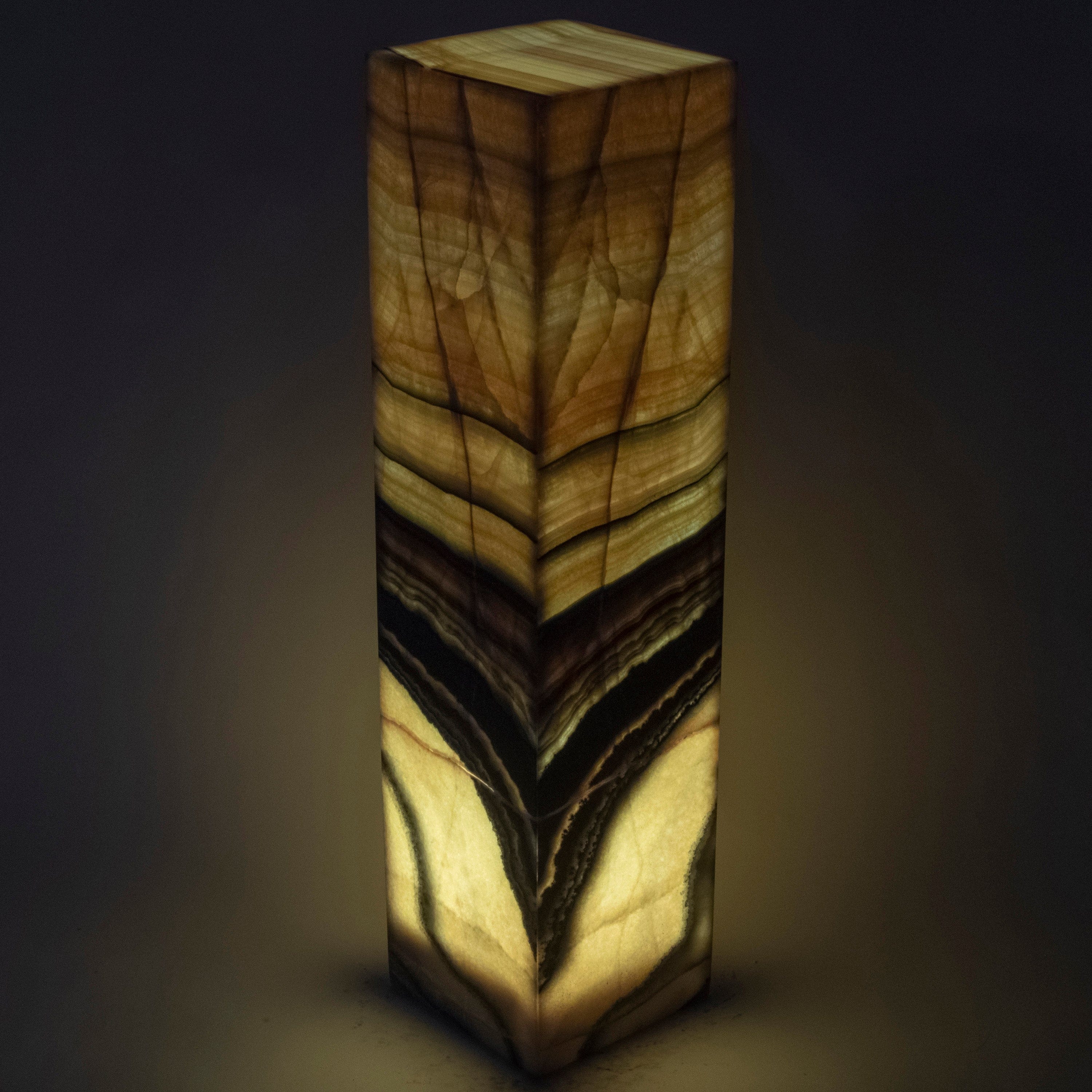 Kalifano Light Towers Natural Onyx Lamp Light Tower 32" tall LT80X20.012