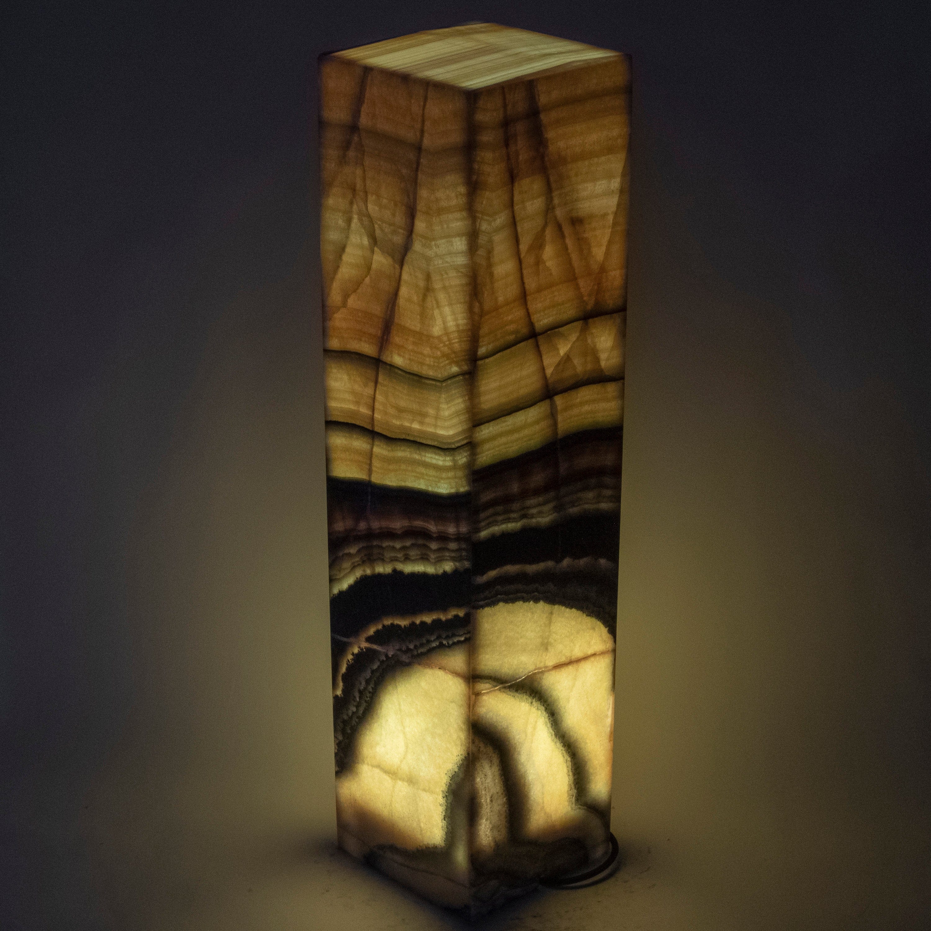 Kalifano Light Towers Natural Onyx Lamp Light Tower 32" tall LT80X20.012