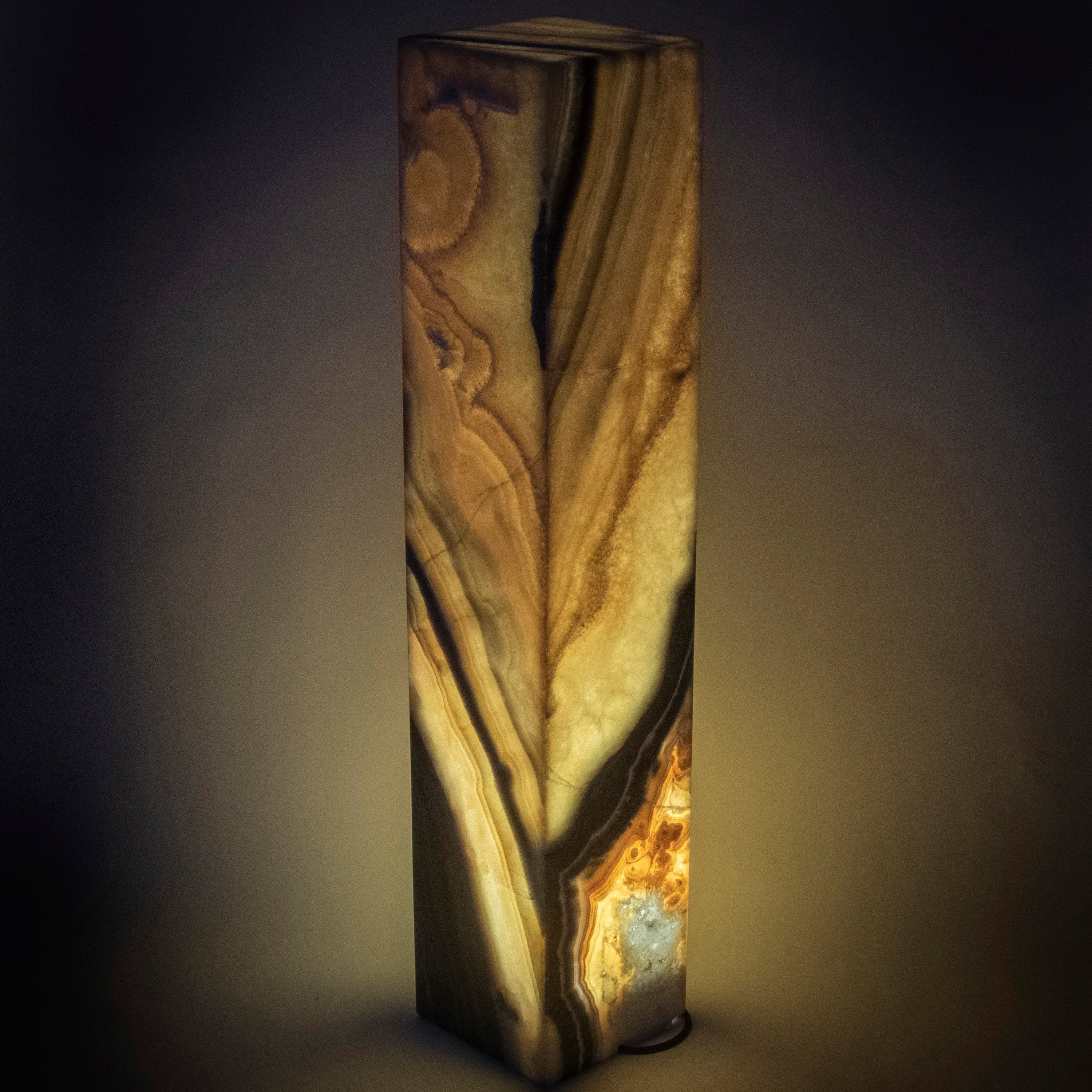 Kalifano Light Towers Natural Onyx Lamp Light Tower 40" tall LT100X20.002