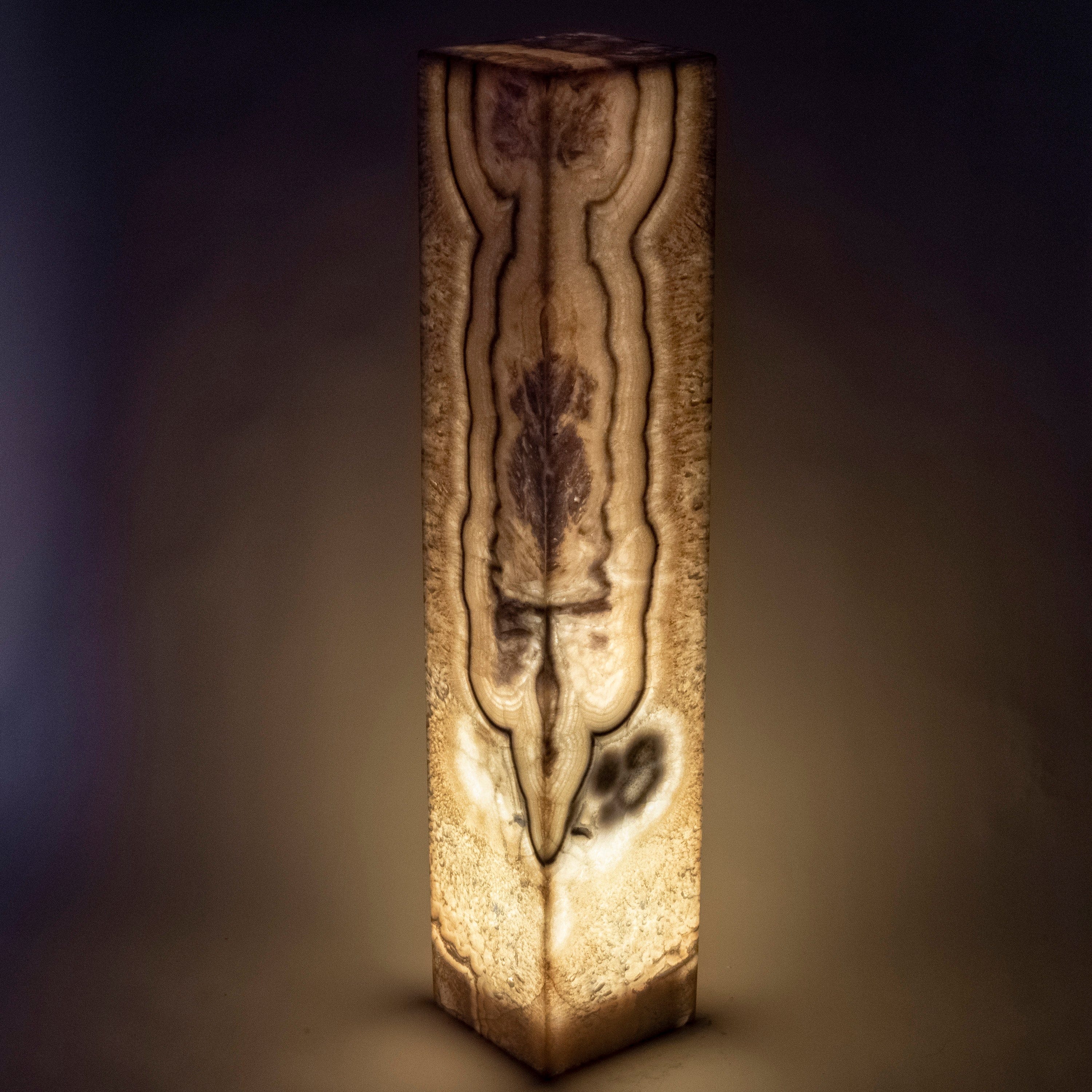 Kalifano Light Towers Natural Onyx Lamp Light Tower 40" tall LT100X20.004