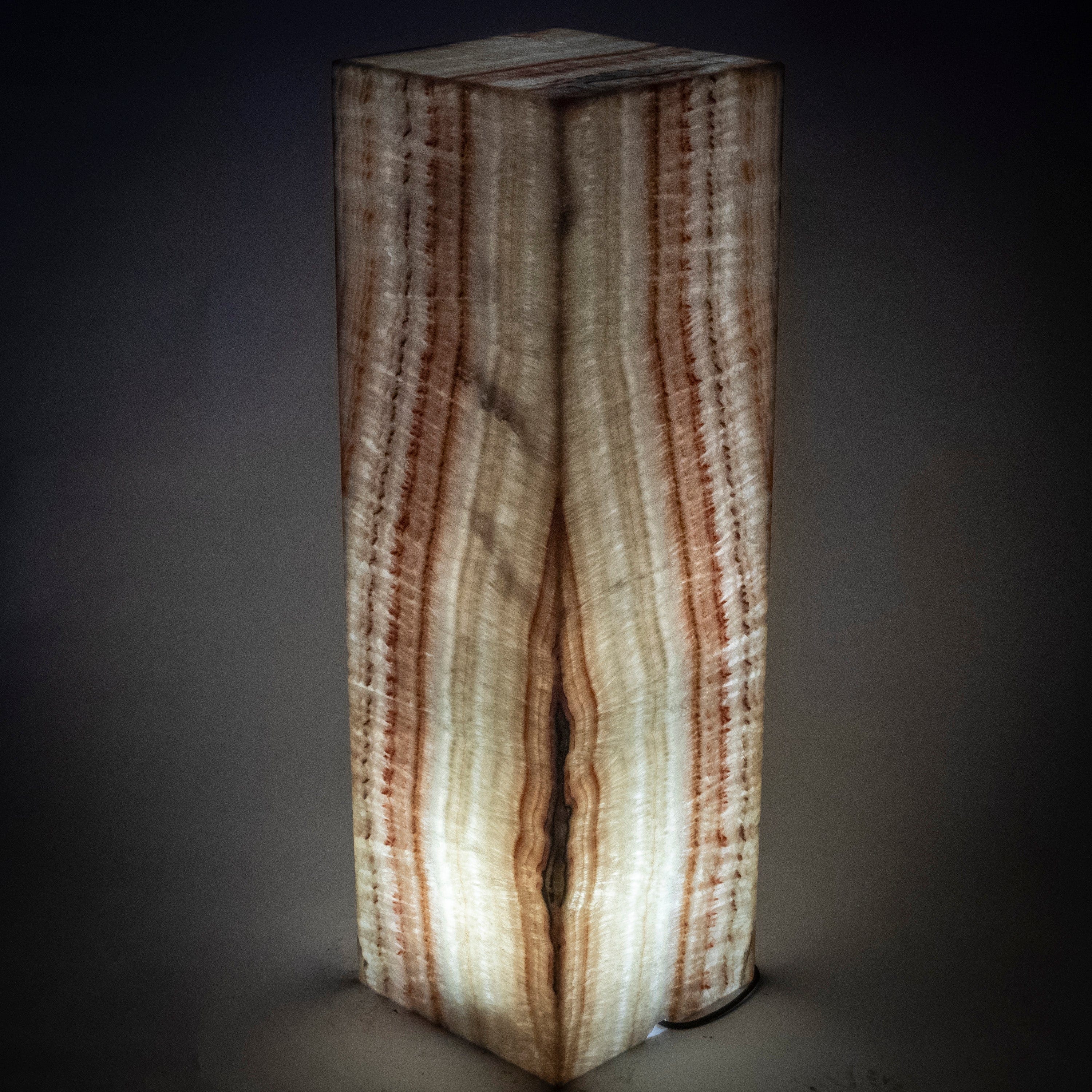 Kalifano Light Towers Natural Onyx Lamp Light Tower 40" tall LT100X30.003