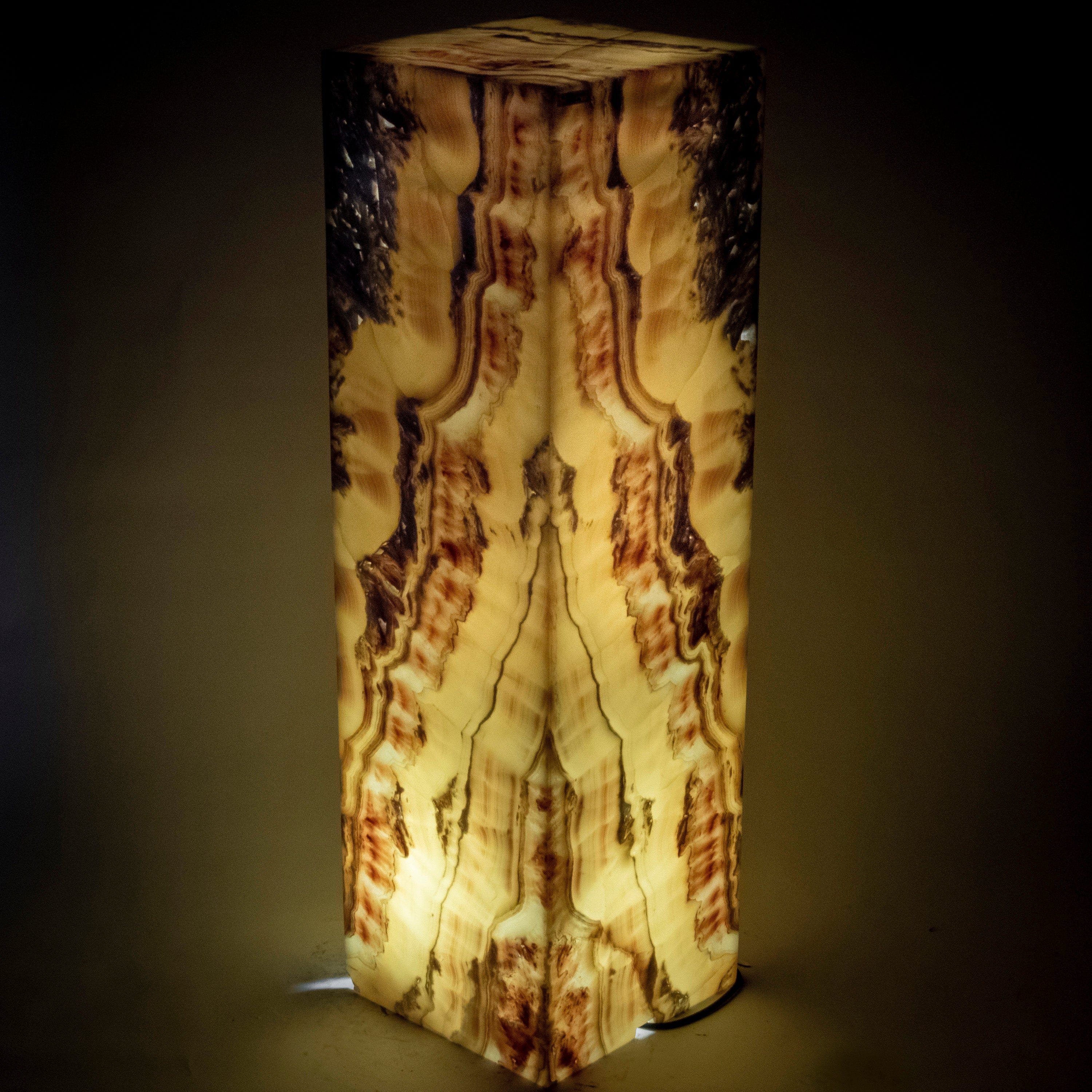 Kalifano Light Towers Natural Onyx Lamp Light Tower 40" tall LT100X30.009