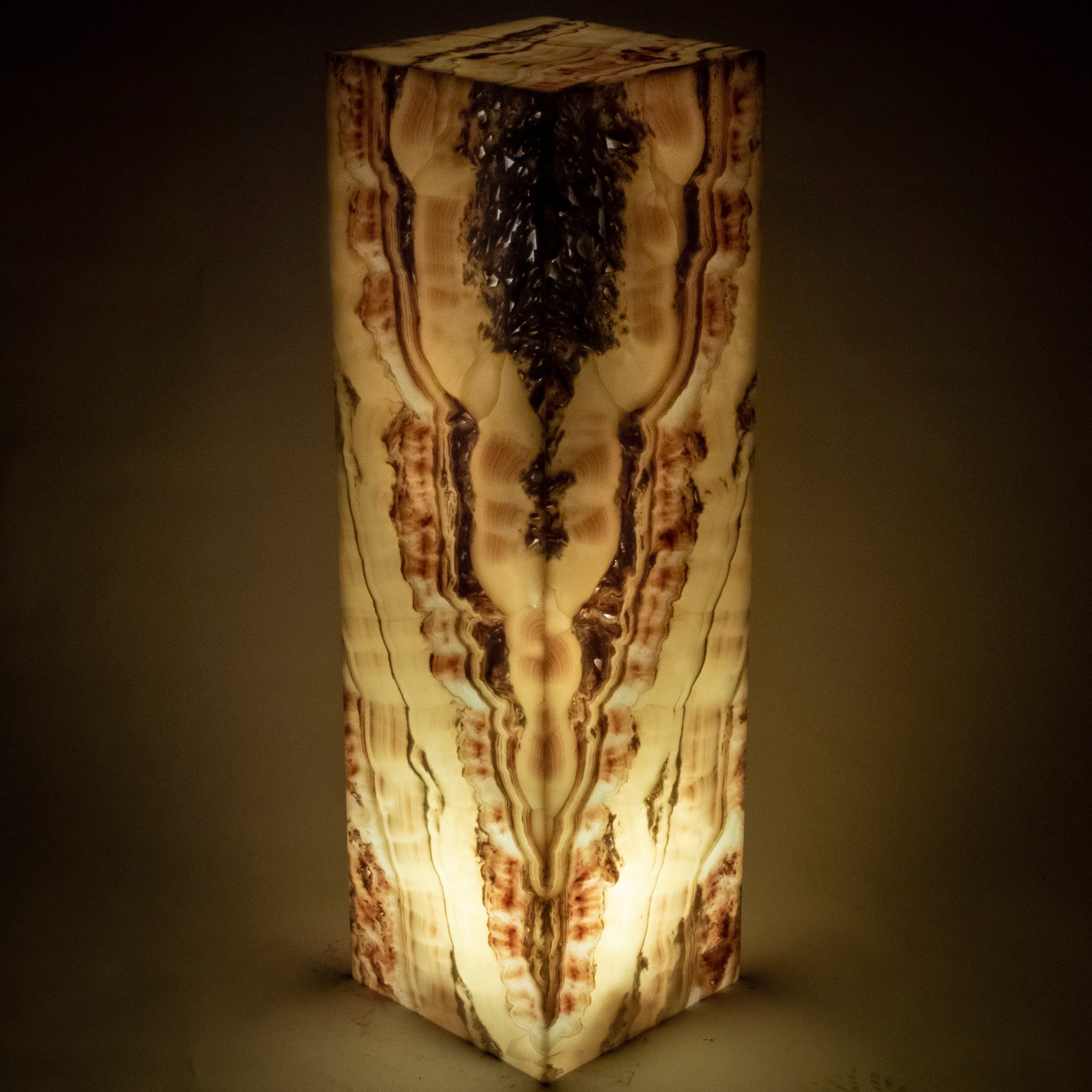 Kalifano Light Towers Natural Onyx Lamp Light Tower 40" tall LT100X30.009