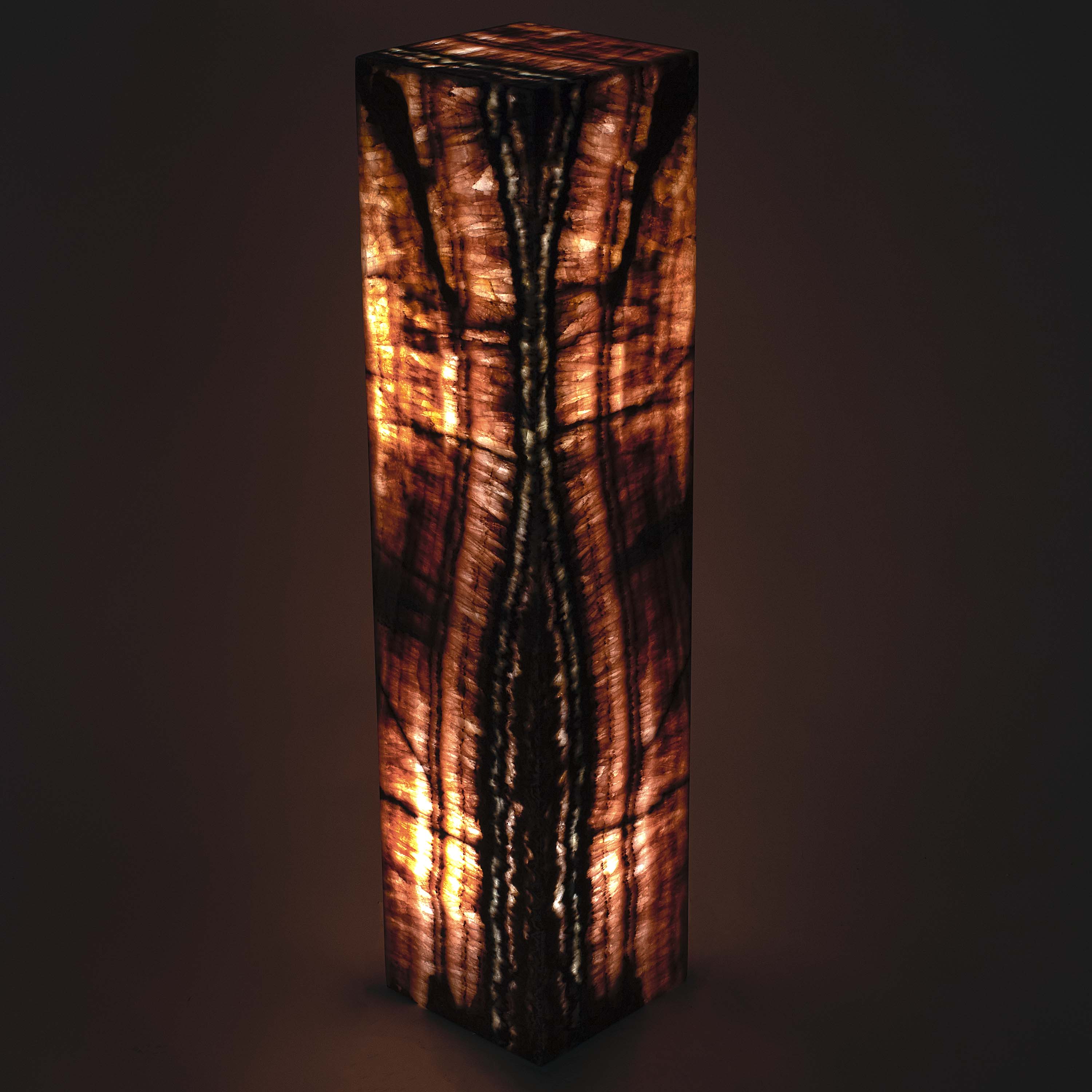 Kalifano Light Towers Natural Pink Onyx Lamp Light Tower from Mexico - 40" tall LT10023-PK.001