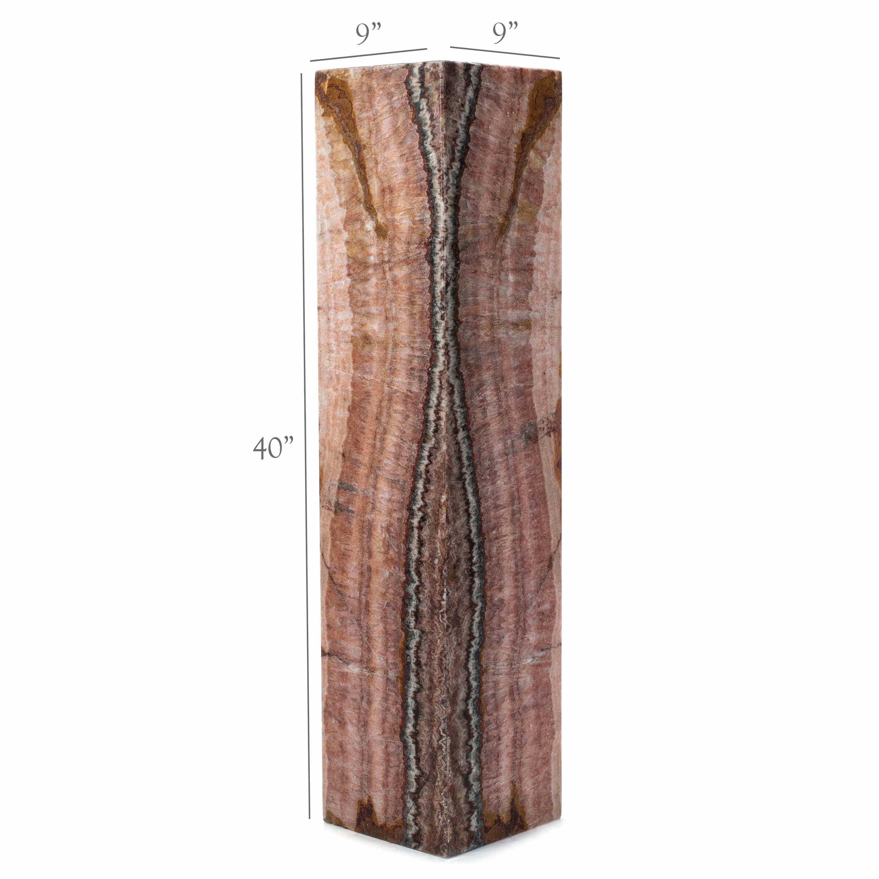 Kalifano Light Towers Natural Pink Onyx Lamp Light Tower from Mexico - 40" tall LT10023-PK.001