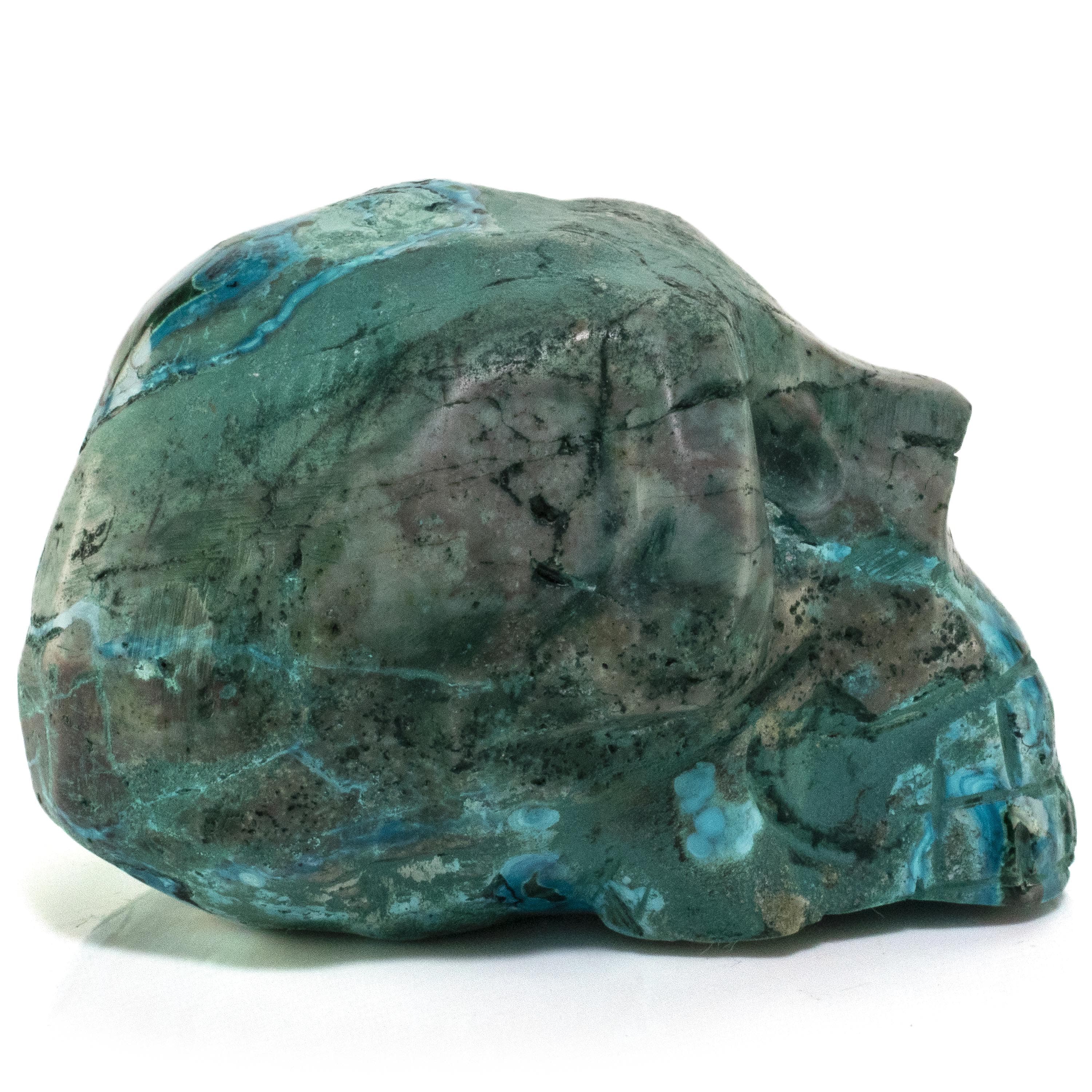 Kalifano Malachite Chrysocolla Skull Carving 3" / 180g SK800-CRY.001