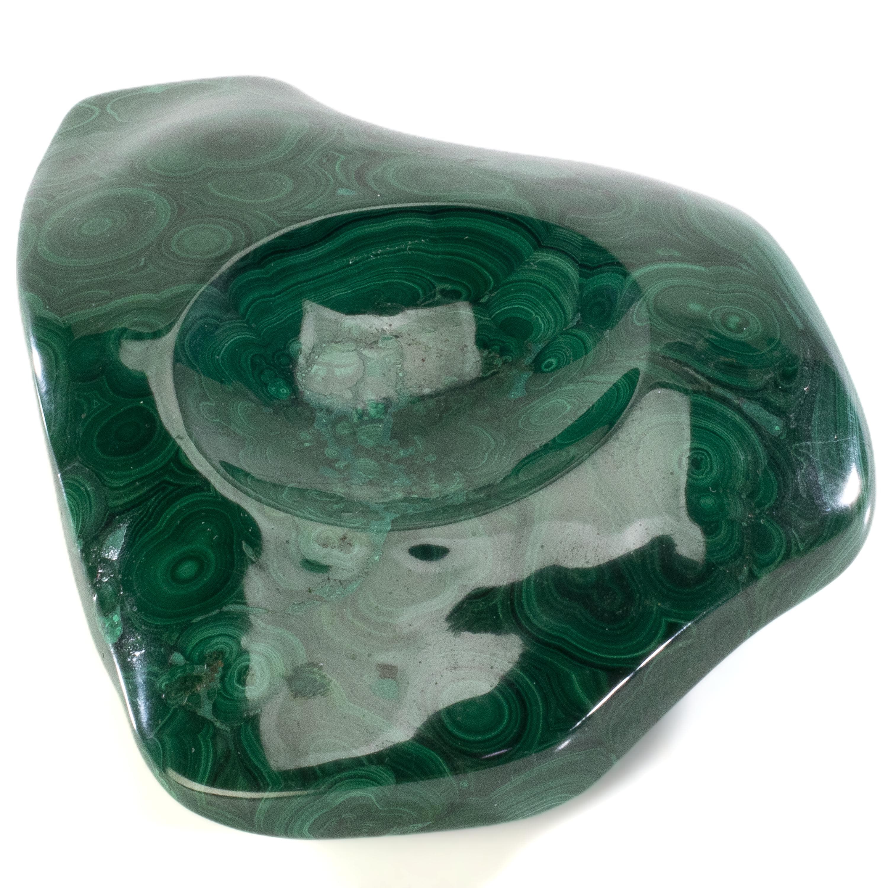 Kalifano Malachite Malachite Ashtray / Bowl Carving 6.5" / 955g MAA1400.001