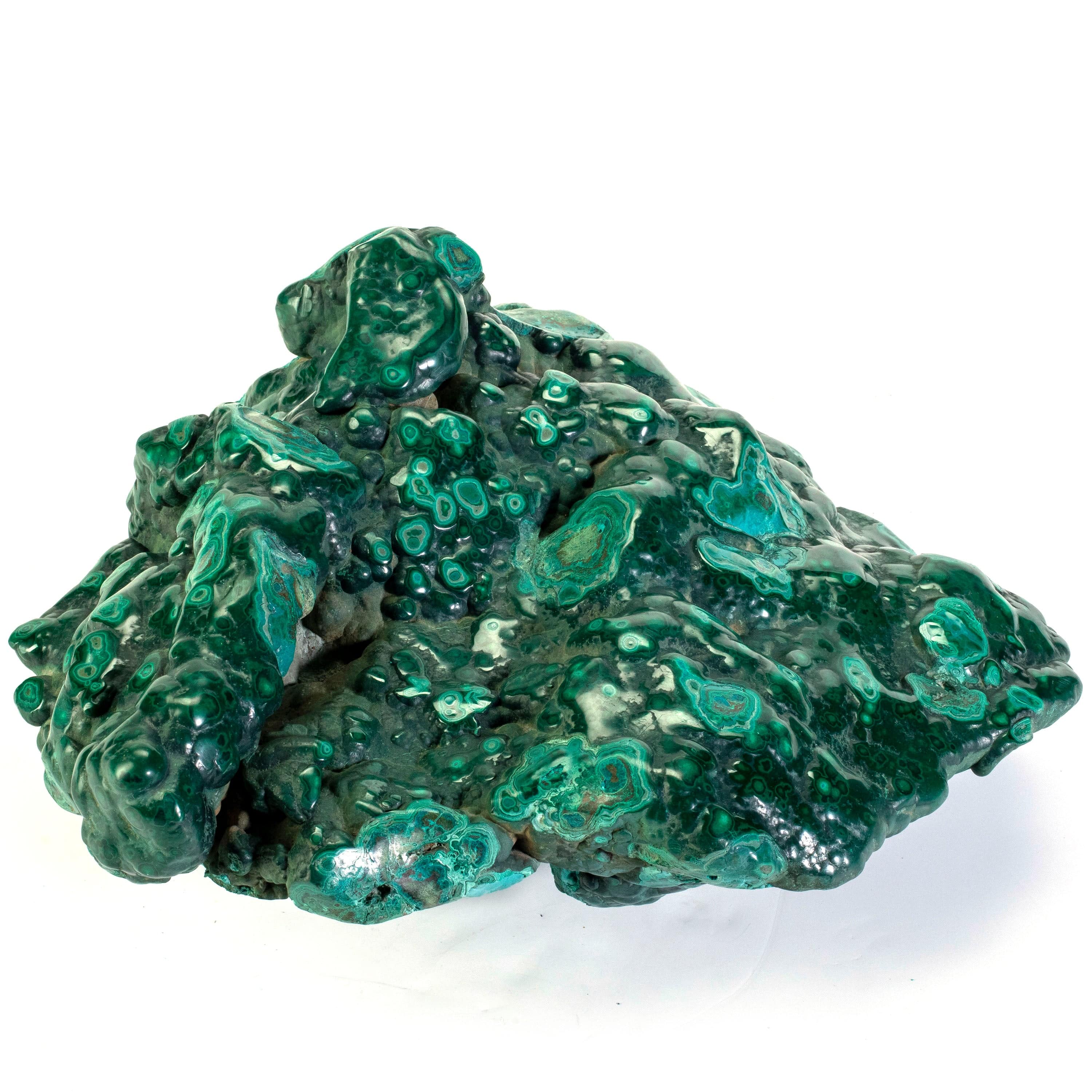 Kalifano Malachite Rare Natural Green Malachite with Blue Chrysocolla Freeform Specimen from Congo - 6.4 kg / 14 lbs MAC5600.001