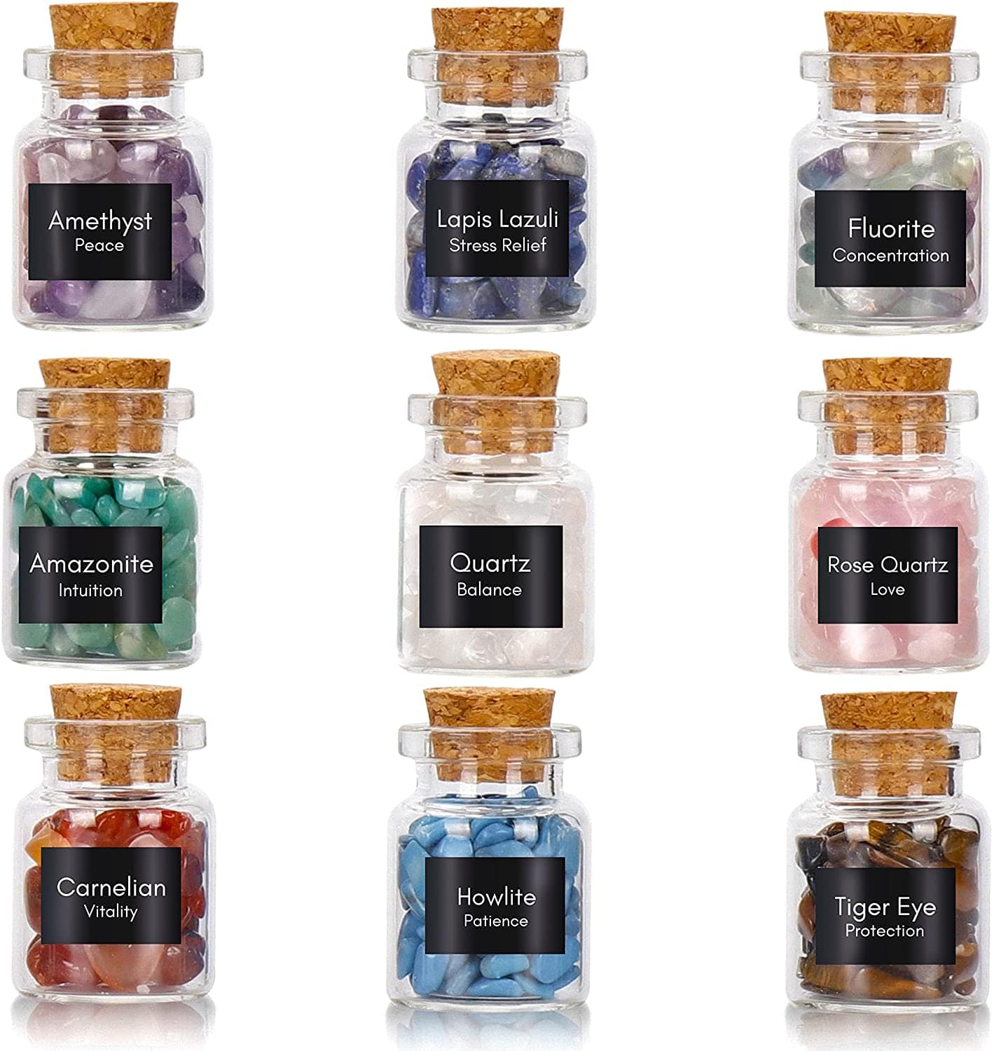 KALIFANO Mini Gemstone Chip Bottles GCB9