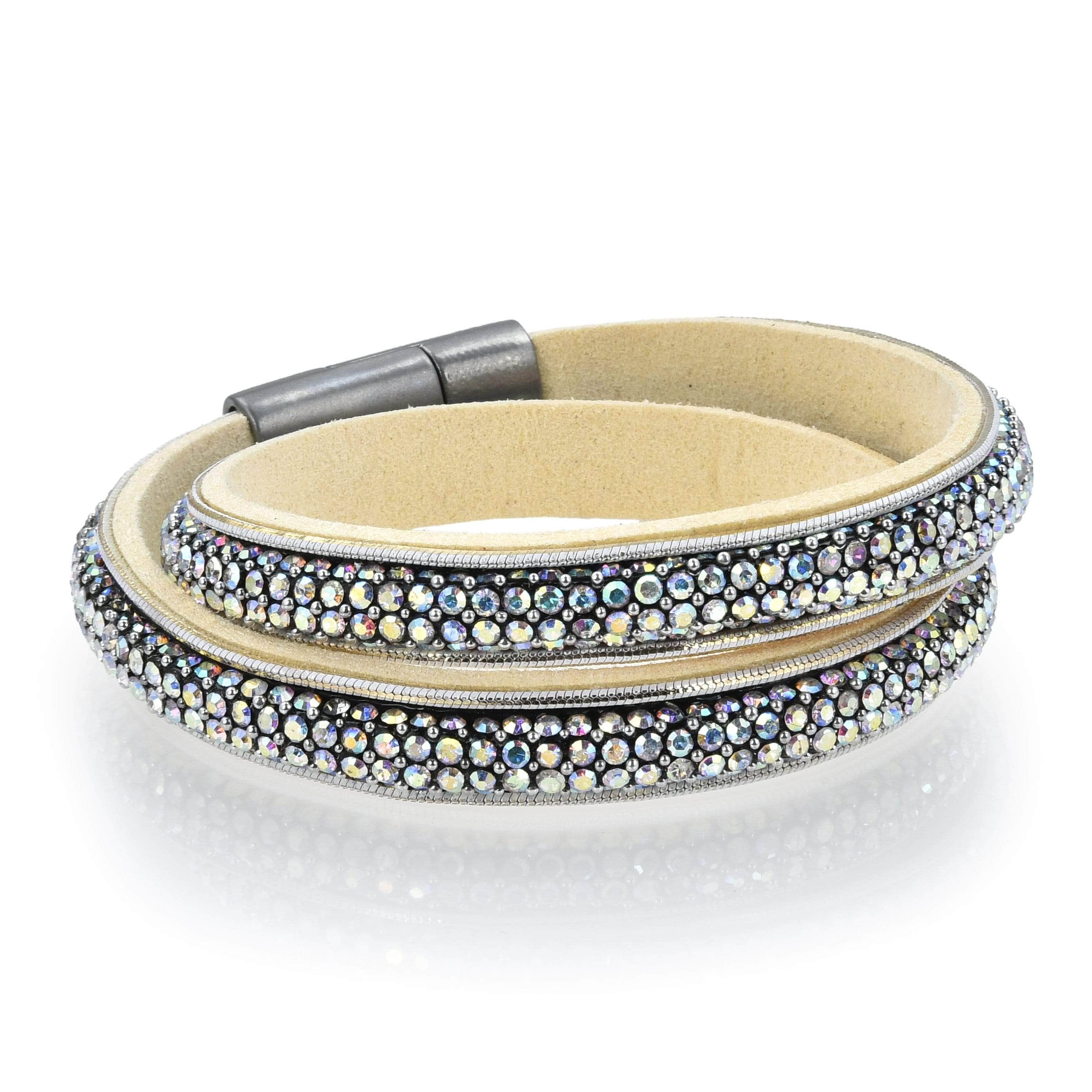 White Long Strand Diamond Bracelet right side view