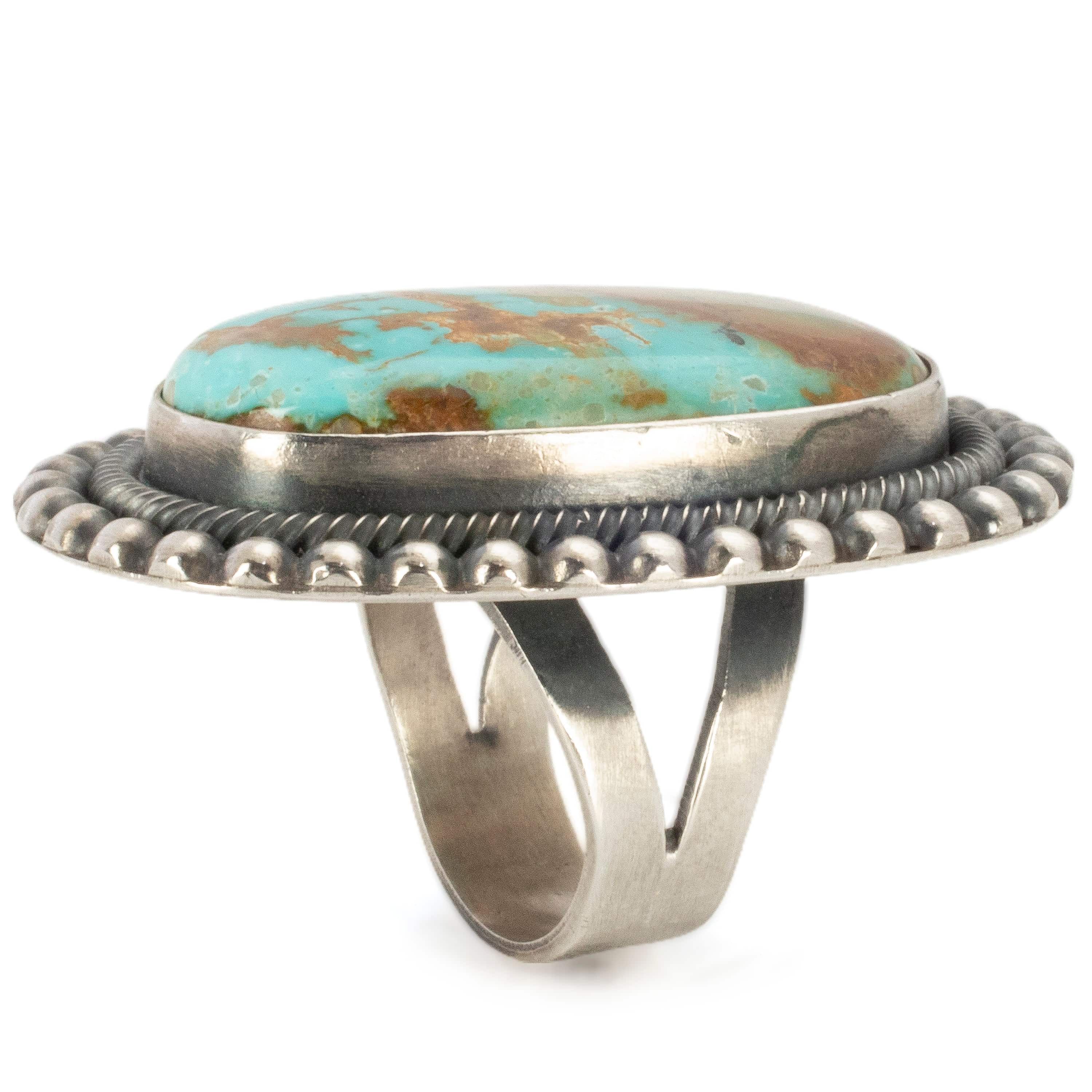 Kalifano Native American Jewelry 6 Readda Begay Navajo Royston Turquoise USA Native American Made 925 Sterling Silver Ring NAR3000.003.6