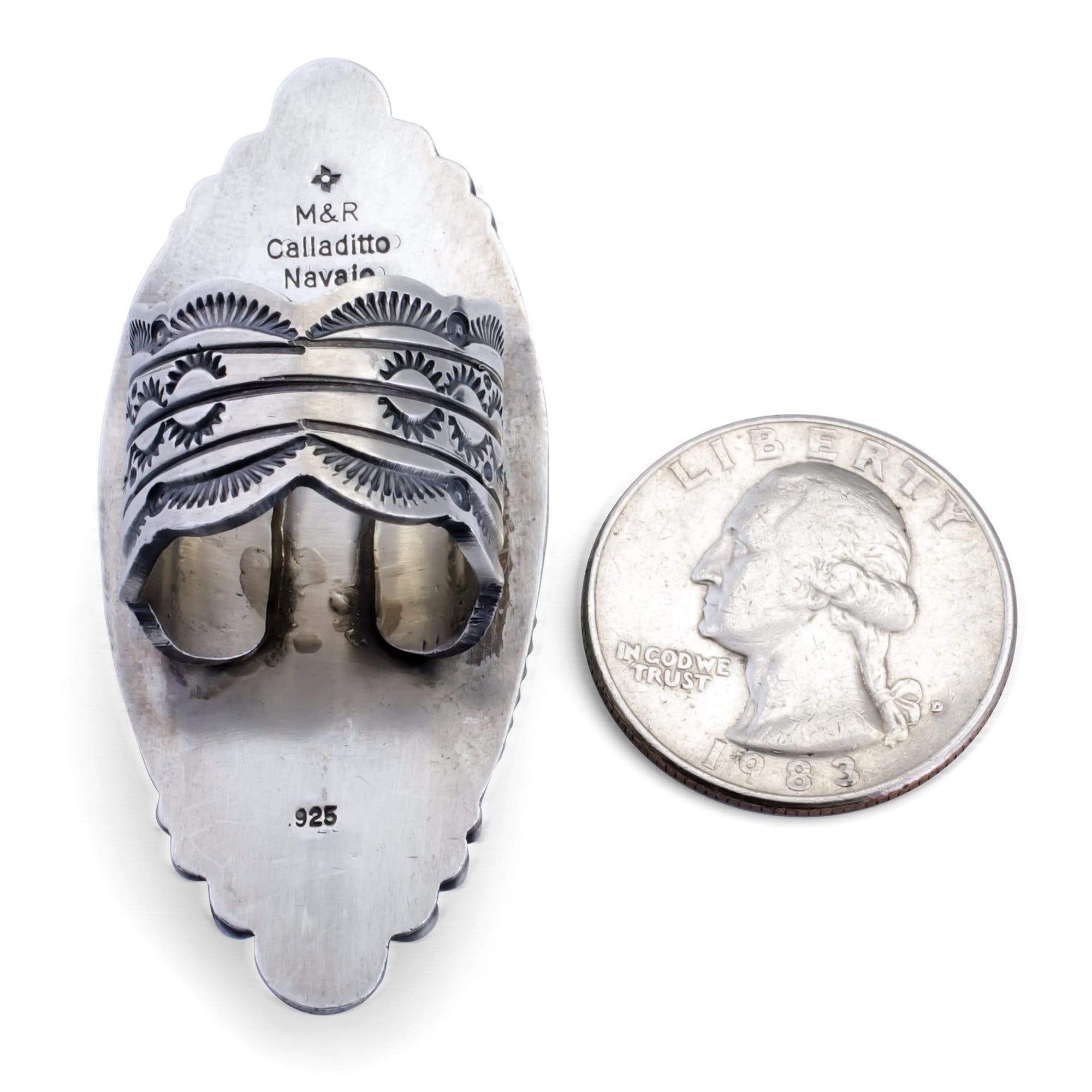 Kalifano Native American Jewelry 7 Apache Turquoise Native American Made 925 Sterling Silver Ring NAR1500.001.7