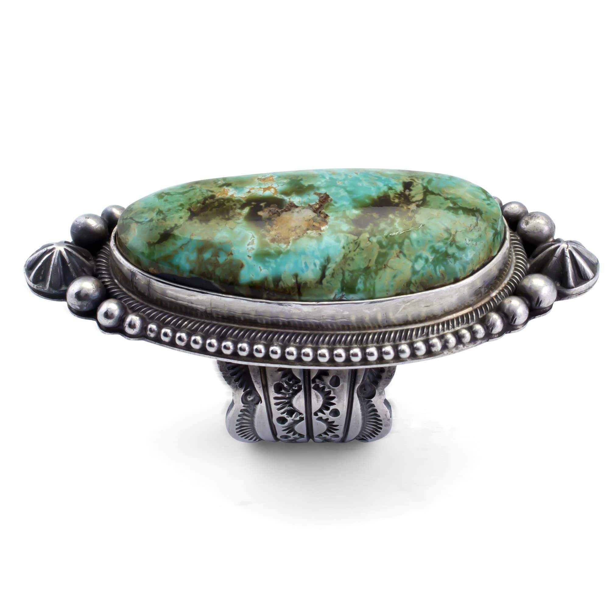 Kalifano Native American Jewelry 7 Apache Turquoise Native American Made 925 Sterling Silver Ring NAR1500.001.7