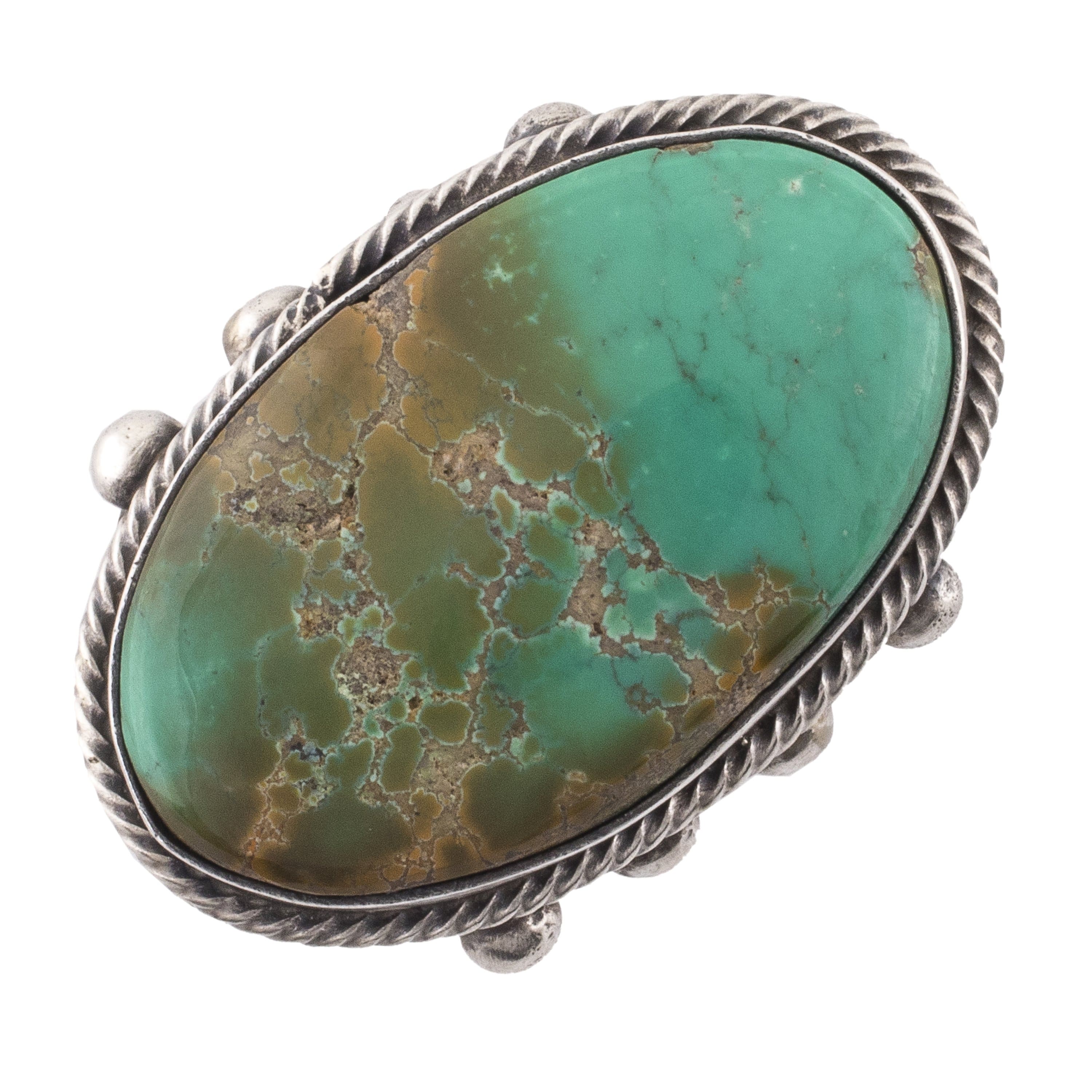 Kalifano Native American Jewelry 7 Ray Bennett Carico Lake Turquoise USA Native American Made 925 Sterling Silver Ring NAR900.014.65