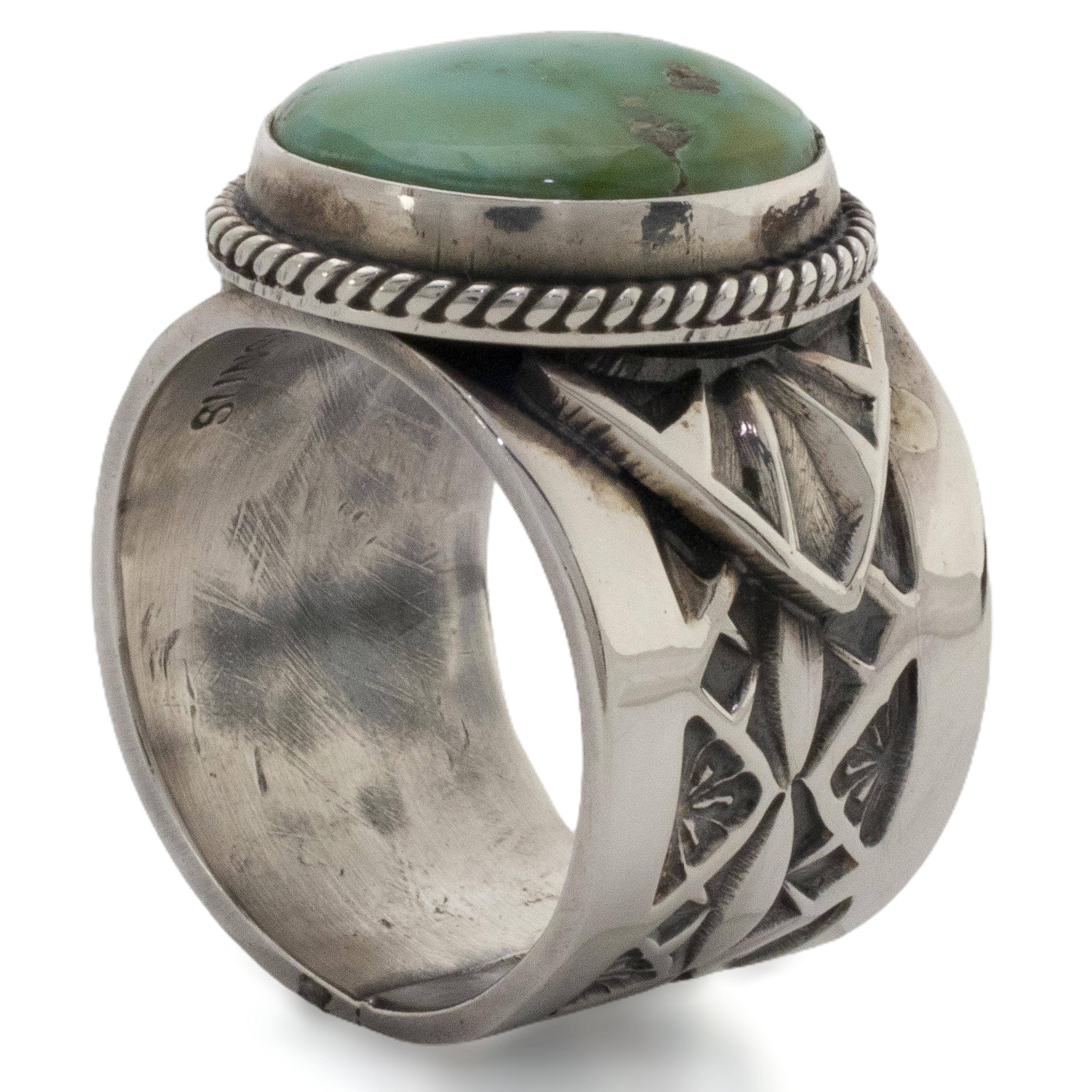 Kalifano Native American Jewelry 9 Daniel Reeves Navajo Sonoran Gold Turquoise  USA Native American Made 925 Sterling Silver Ring NAR1400.024.9