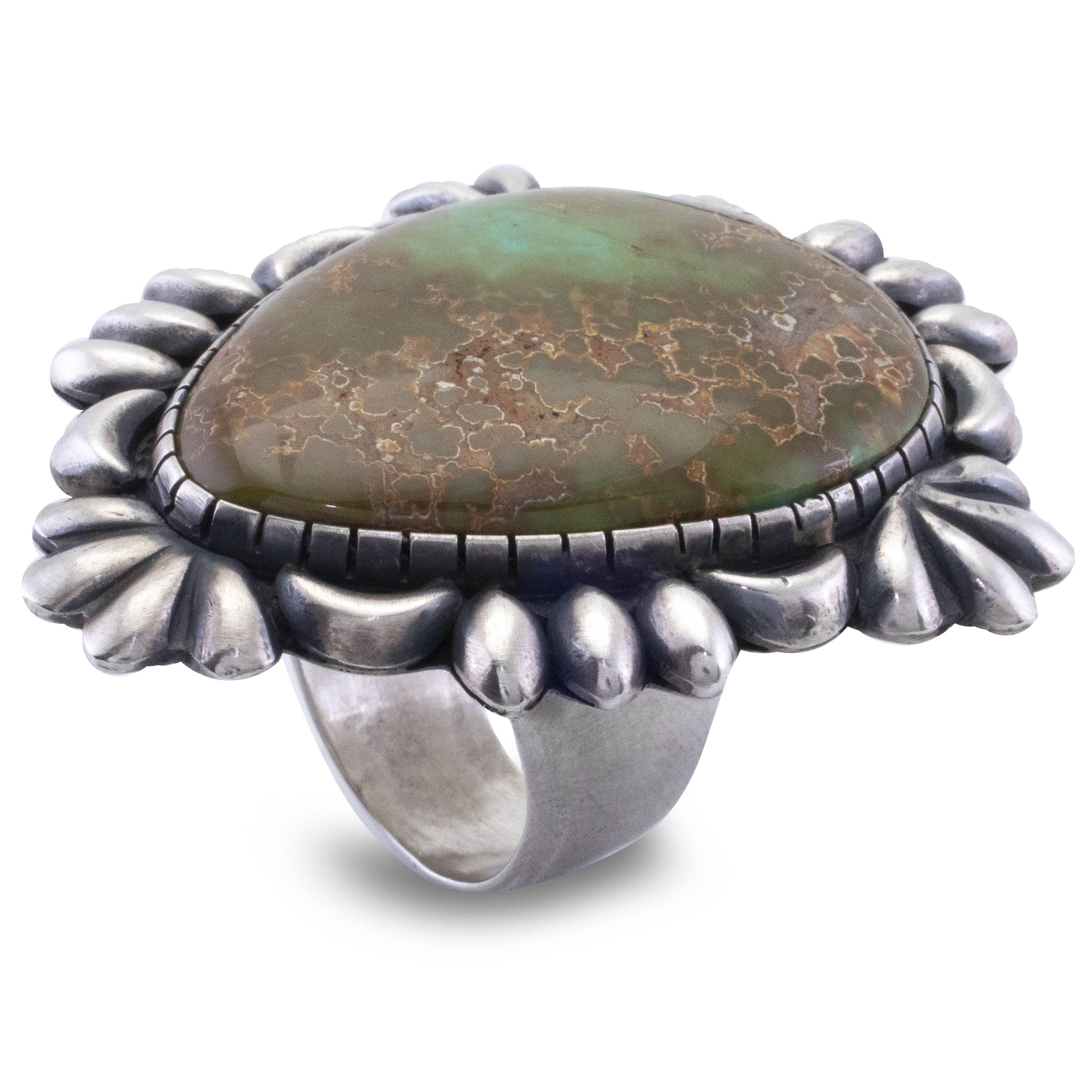 Kalifano Native American Jewelry 9 Danny Clark Navajo Royston Turquoise USA Native American Made 925 Sterling Silver Ring NAR1800.016.9