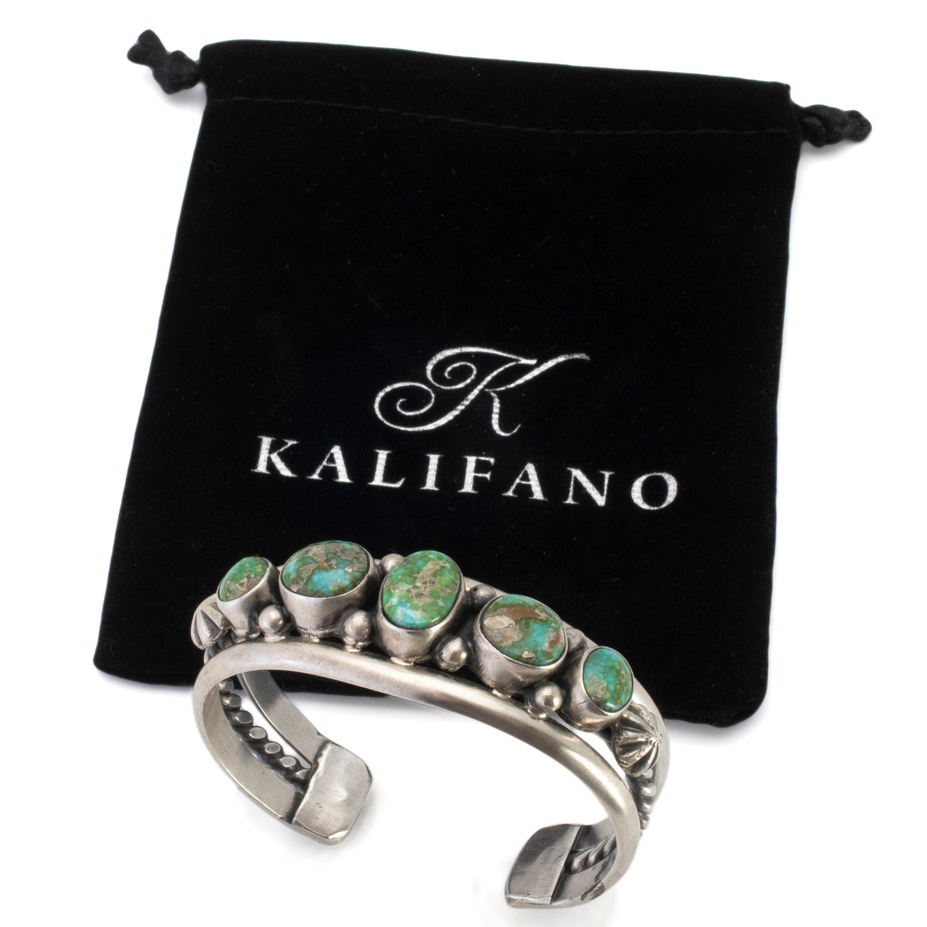 Kalifano Native American Jewelry Bobby Johnson Navajo Sonoran Gold Turquoise USA Native American Made 925 Sterling Silver Cuff NAB3900.009