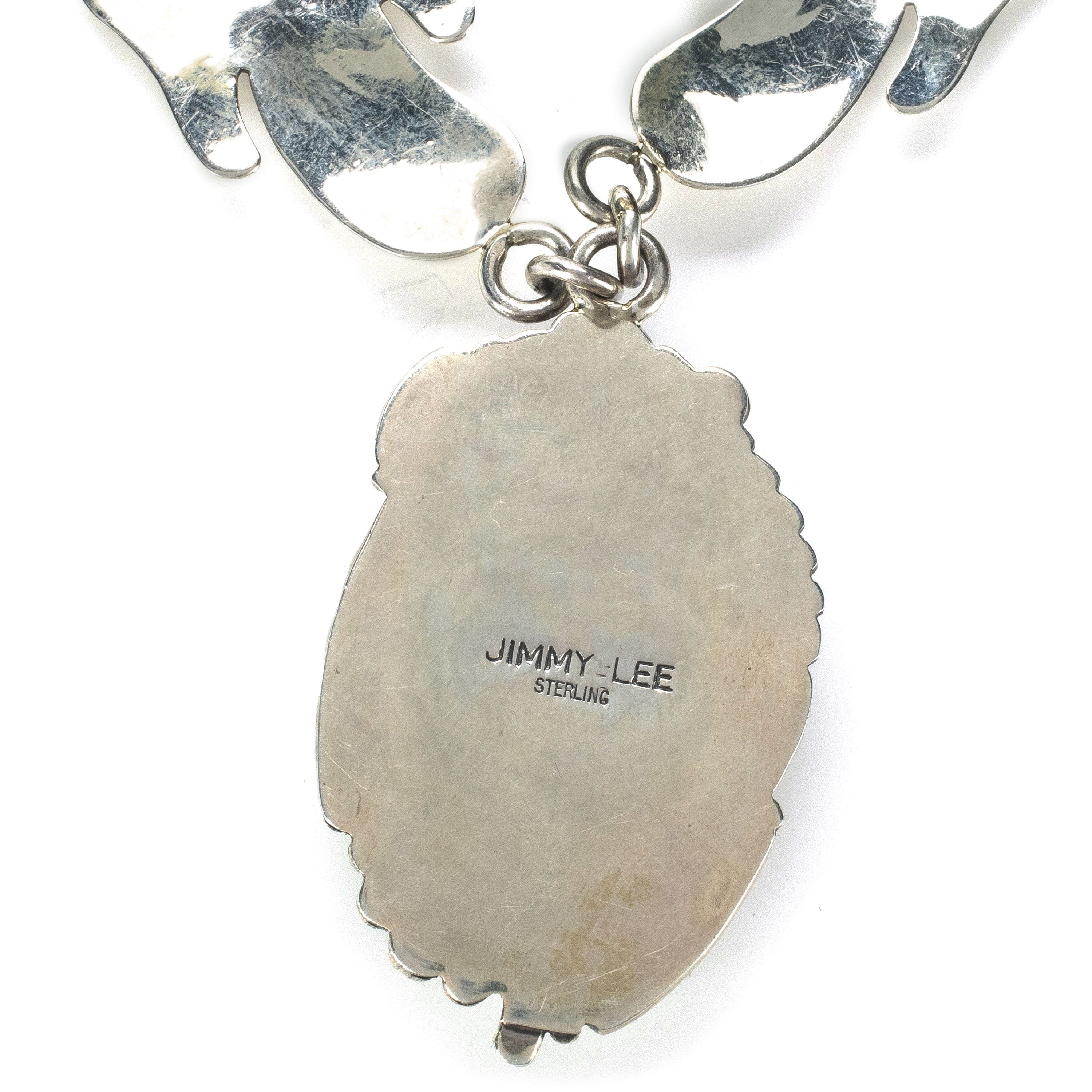 Kalifano Native American Jewelry Jimmy Lee #8 Turquoise from Nevada USA Native American Made 925 Sterling Silver Necklace NAN1950.001