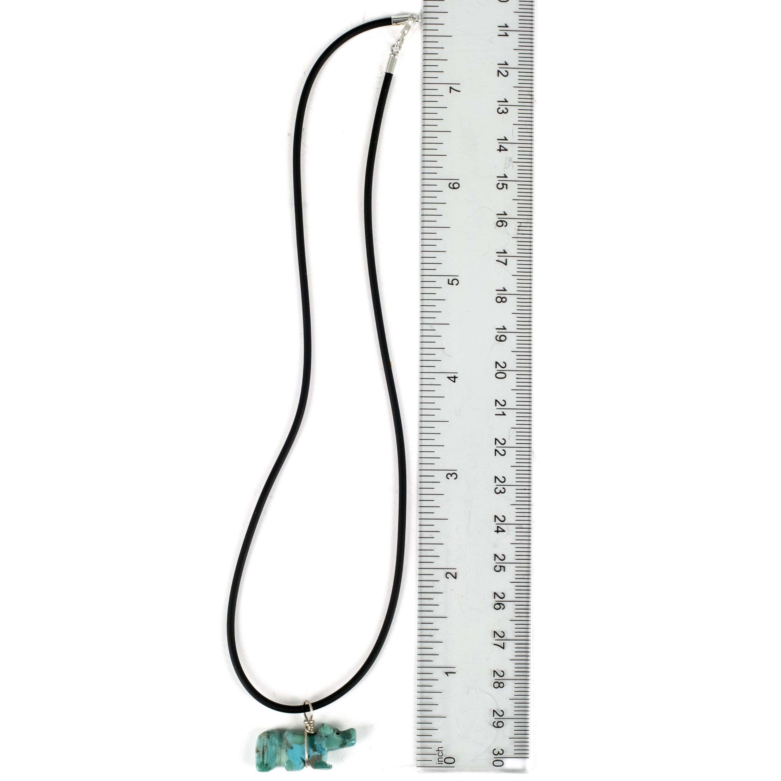 Kalifano Native American Jewelry Kingman Turquoise Fetish Carving USA Native American Made Necklace with Leather Cord NAN80.006