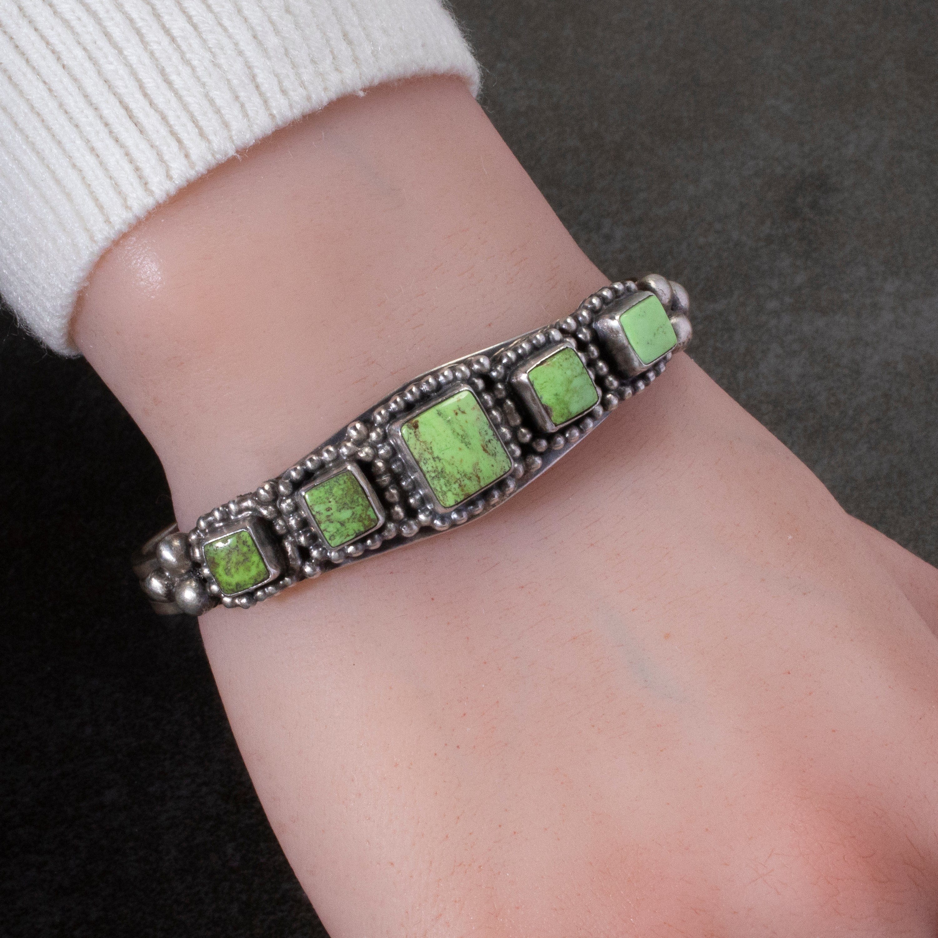 Kalifano Native American Jewelry Paul Livingston Navajo Gaspite USA Native American Made 925 Sterling Silver Cuff NAB1500.011