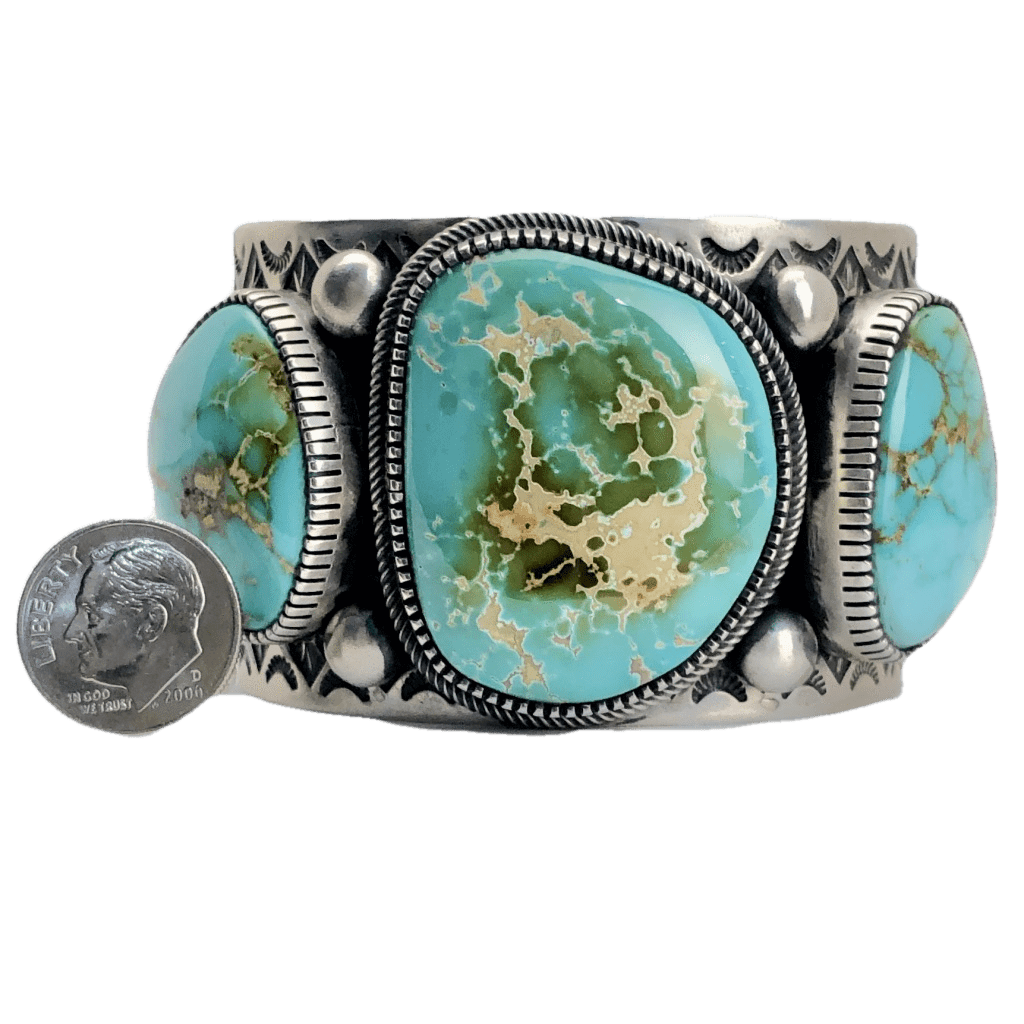 Kalifano Native American Jewelry R. Bennet Royston Turquoise Native American Made Sterling 925 Silver Cuff NAB8000.001