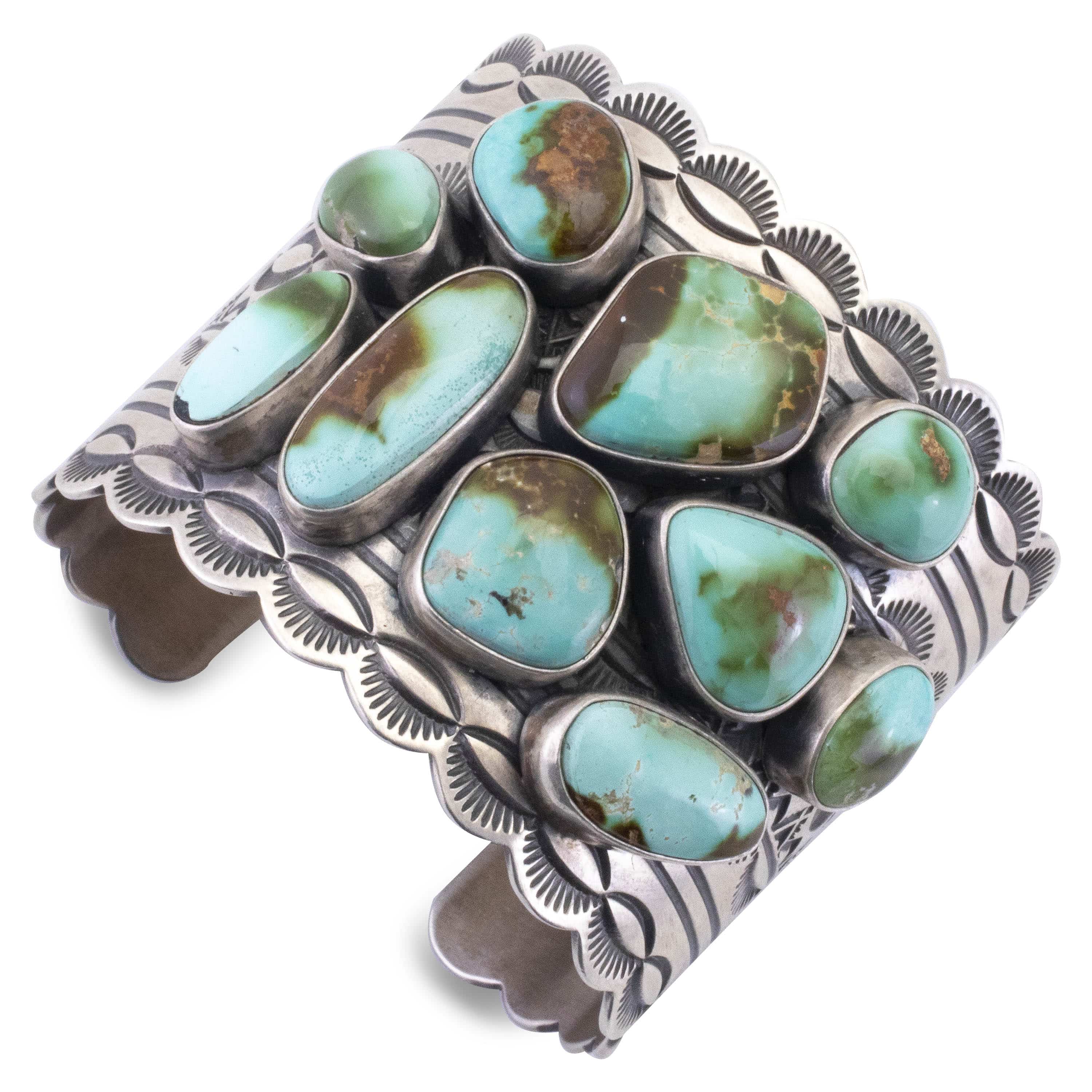 Kalifano Native American Jewelry Ray Bennett Navajo Royston Turquoise USA Native American Made 925 Sterling Silver Cuff NAB6000.002