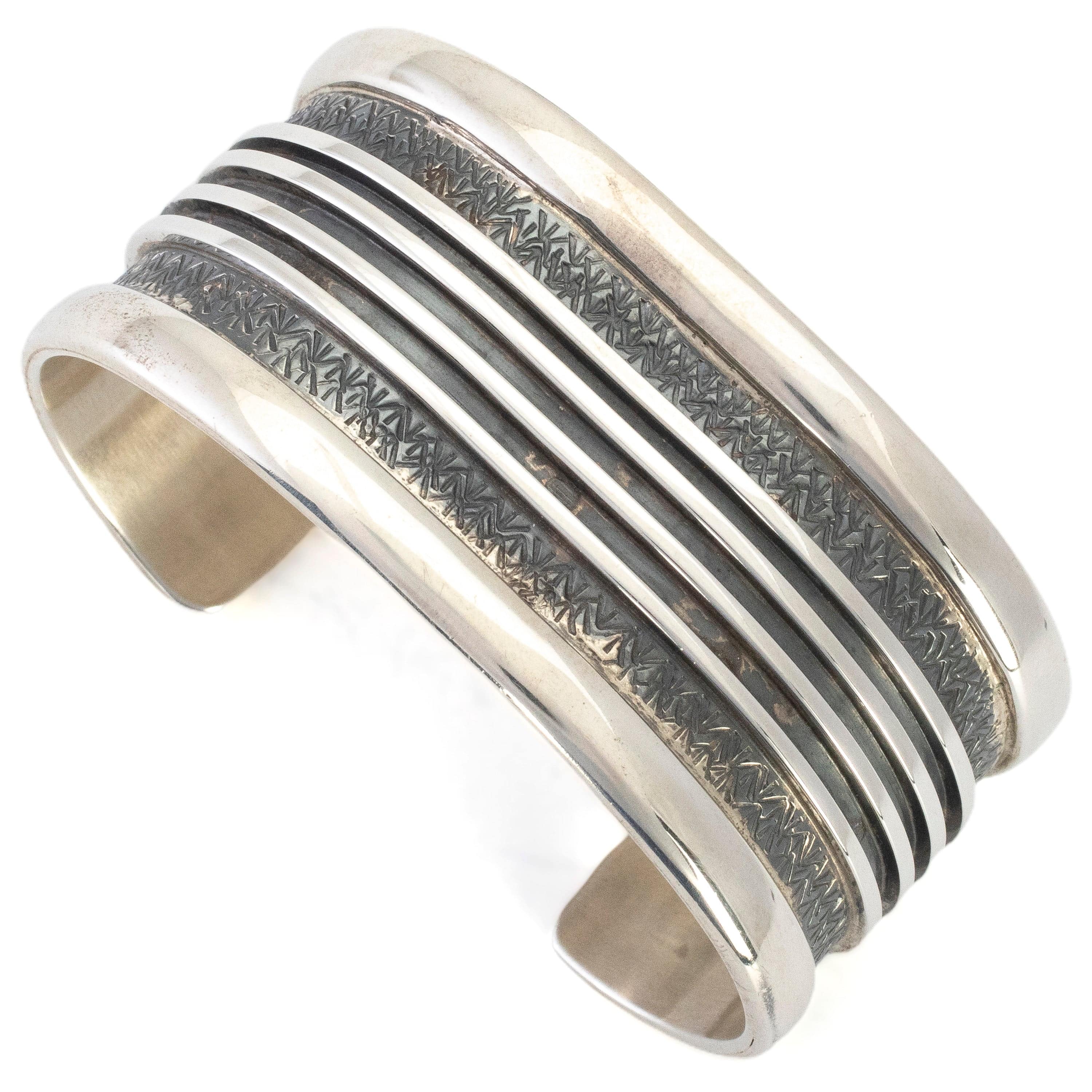 Kalifano Native American Jewelry Ronald Tom Nakai Navajo USA Native American Made 925 Sterling Silver Cuff NAB1600.008