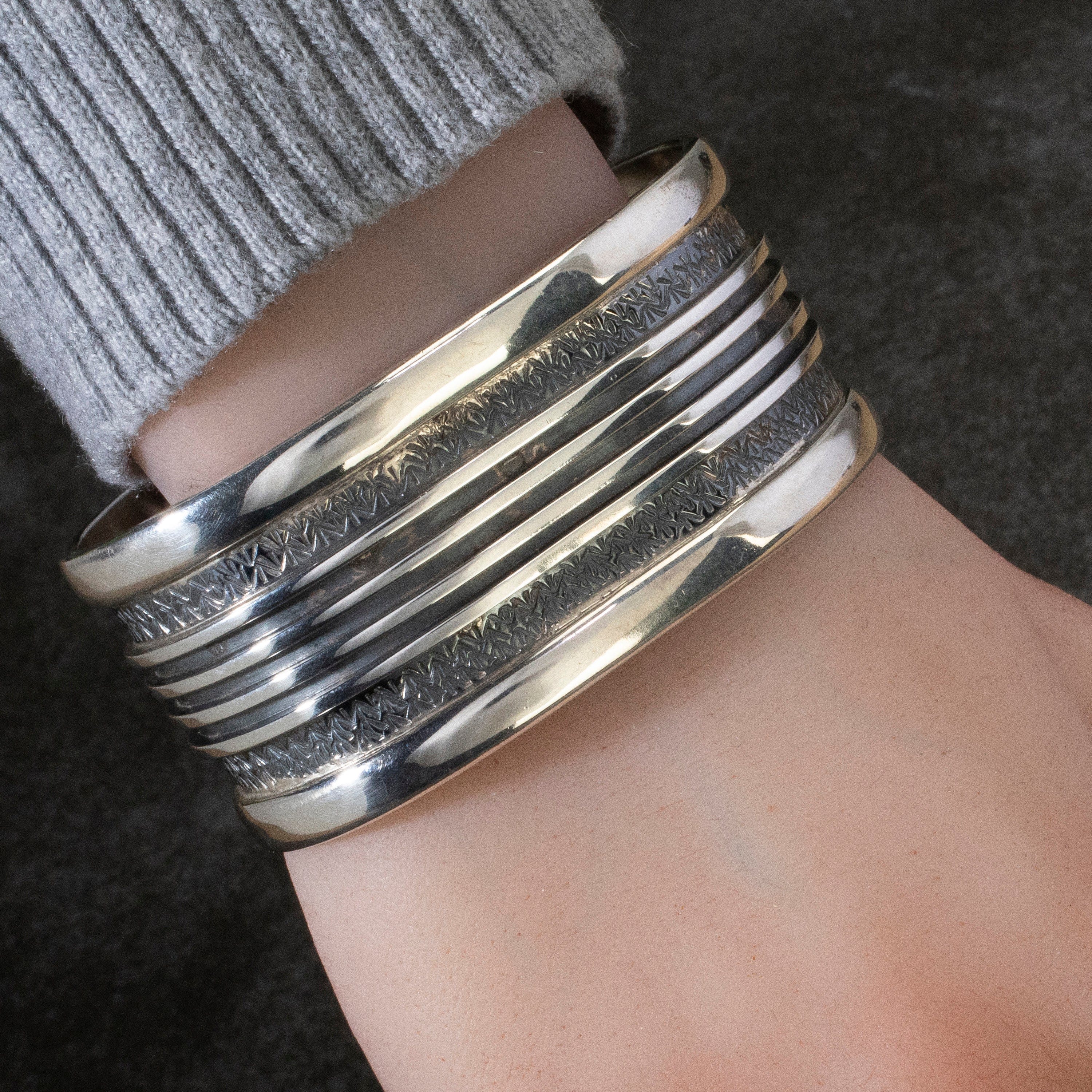 Kalifano Native American Jewelry Ronald Tom Nakai Navajo USA Native American Made 925 Sterling Silver Cuff NAB1600.008