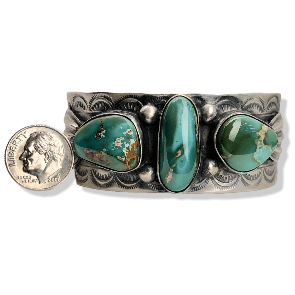 Kalifano Native American Jewelry Royston Turquoise Native American Made 925 Sterling Silver Cuff NAB3900.001