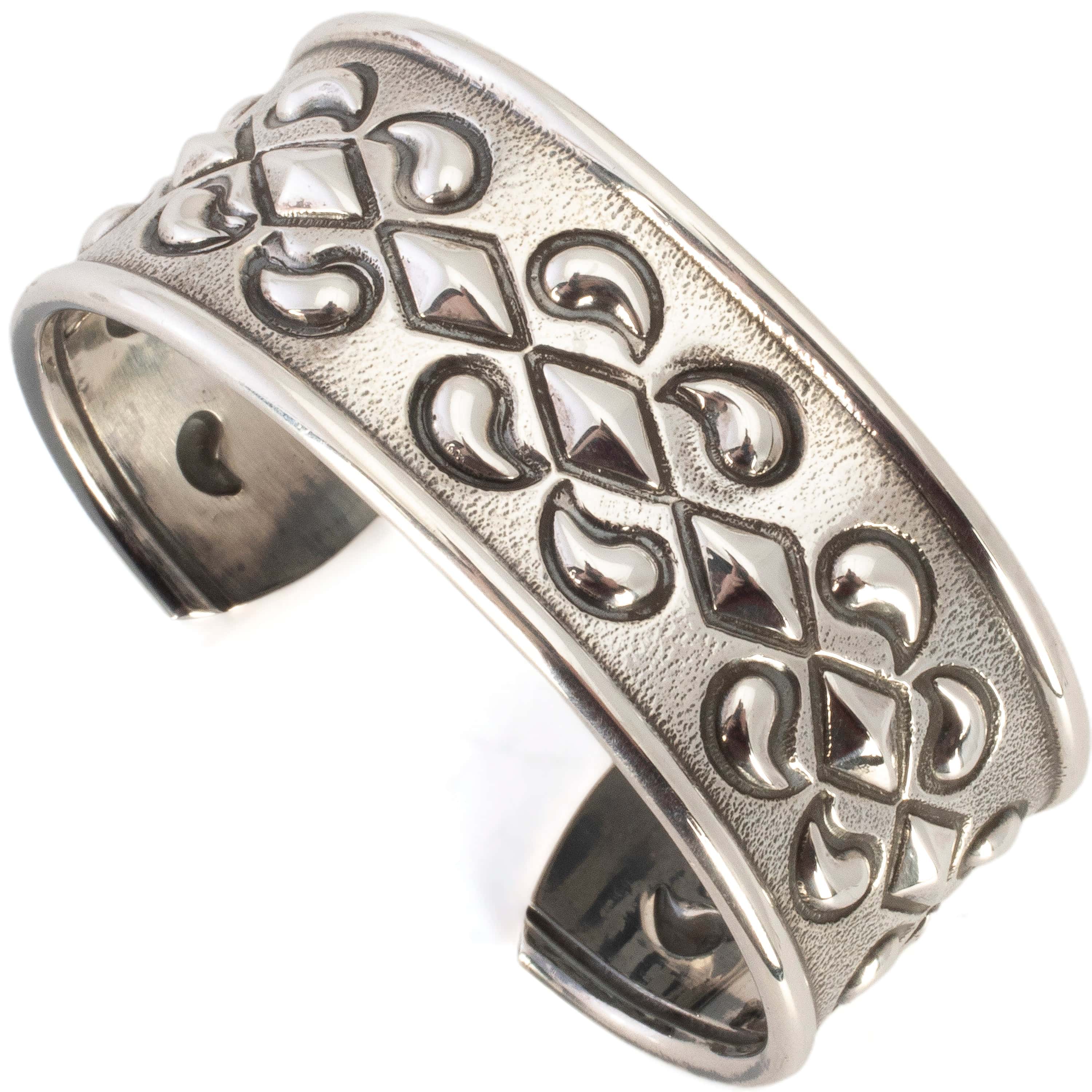 Kalifano Native American Jewelry Shane Casias USA Native American Made 925 Sterling Silver Cuff NAB3000.007